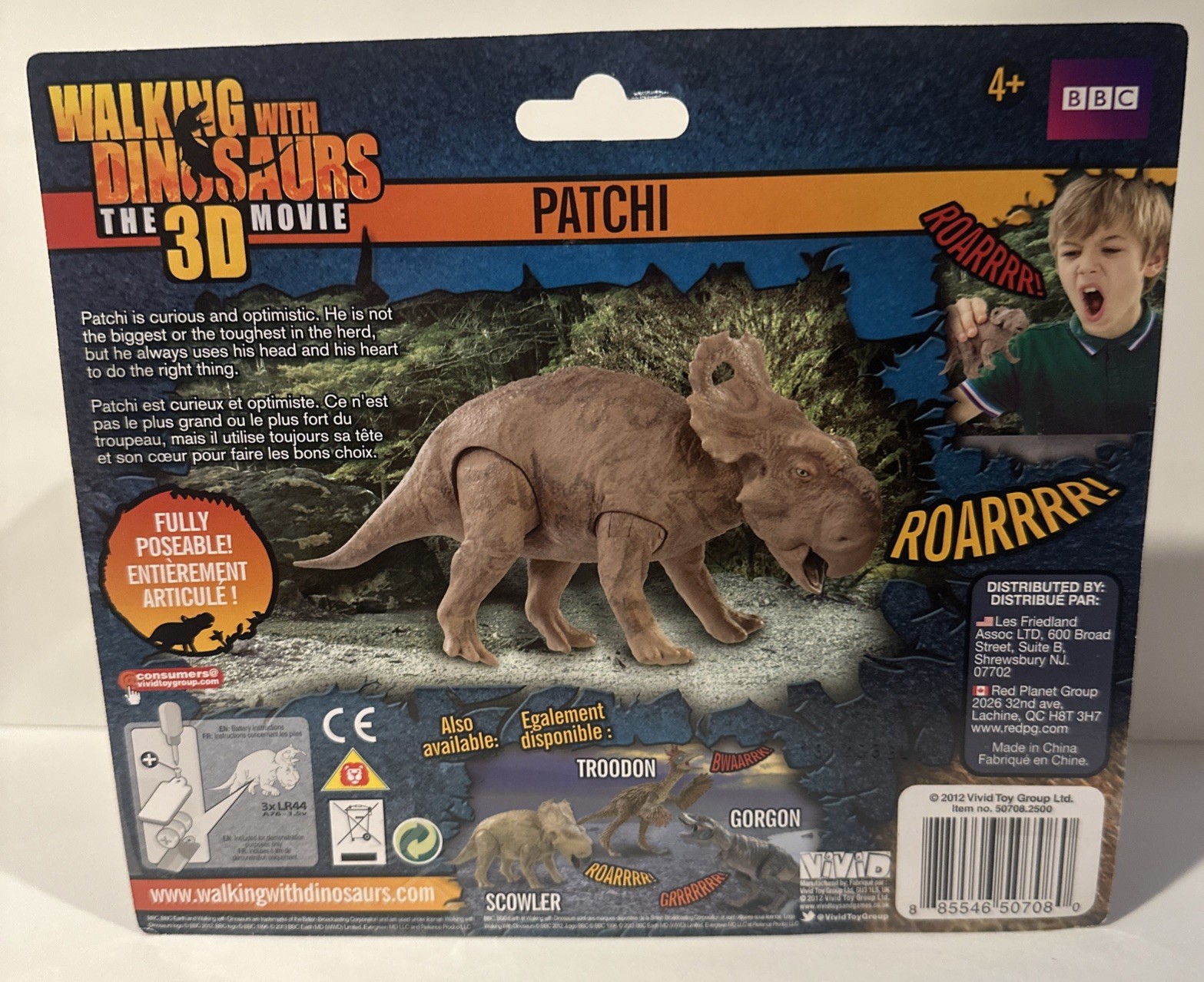 PATCHI – Pachyrhinosaurus Walking with Dinosaurs Toy Needs new batteries