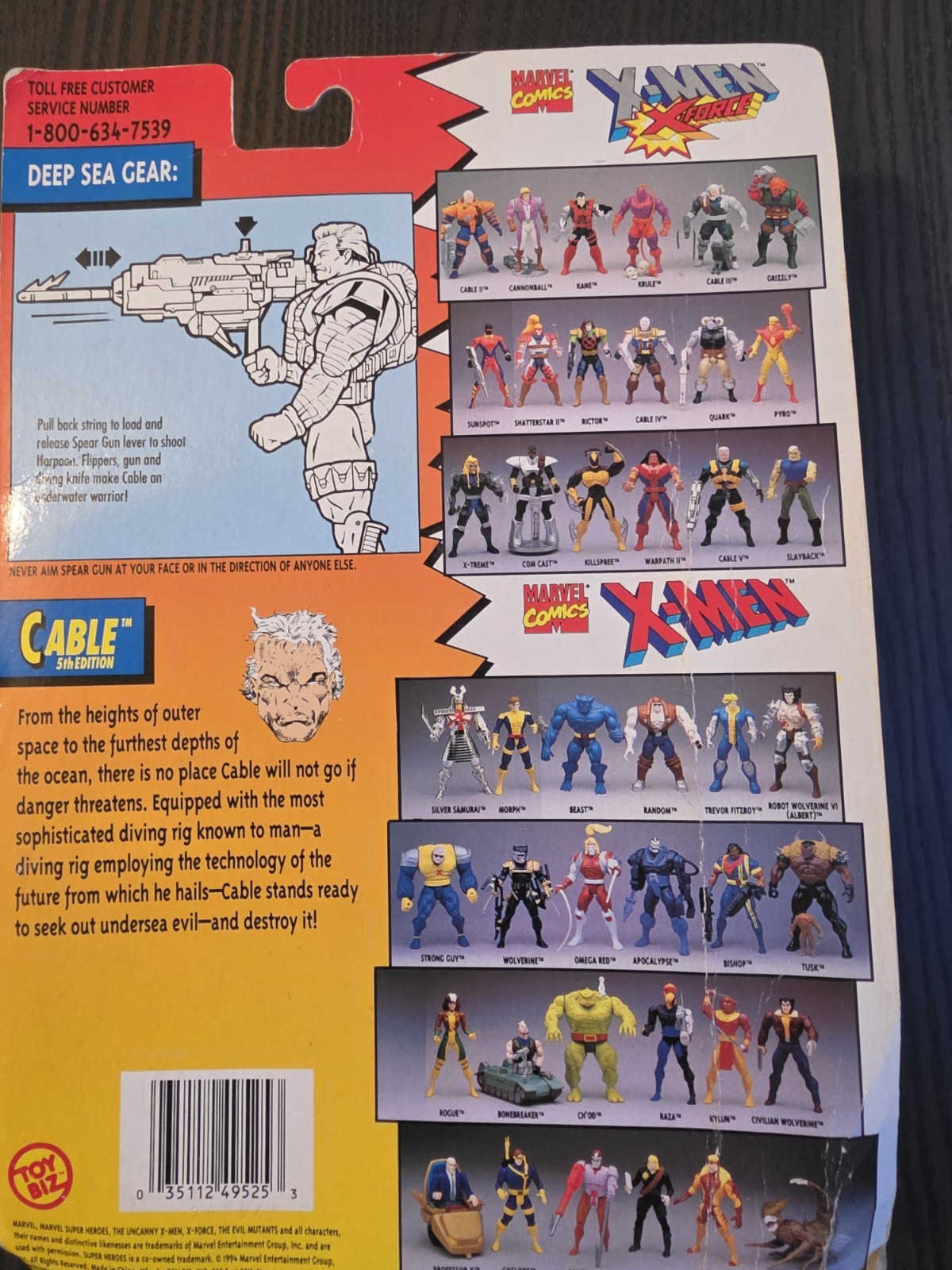 X-Men/X-Force Cable 5th Edition with Deep Sea Gear by Toy Biz 1994 Marvel Comics