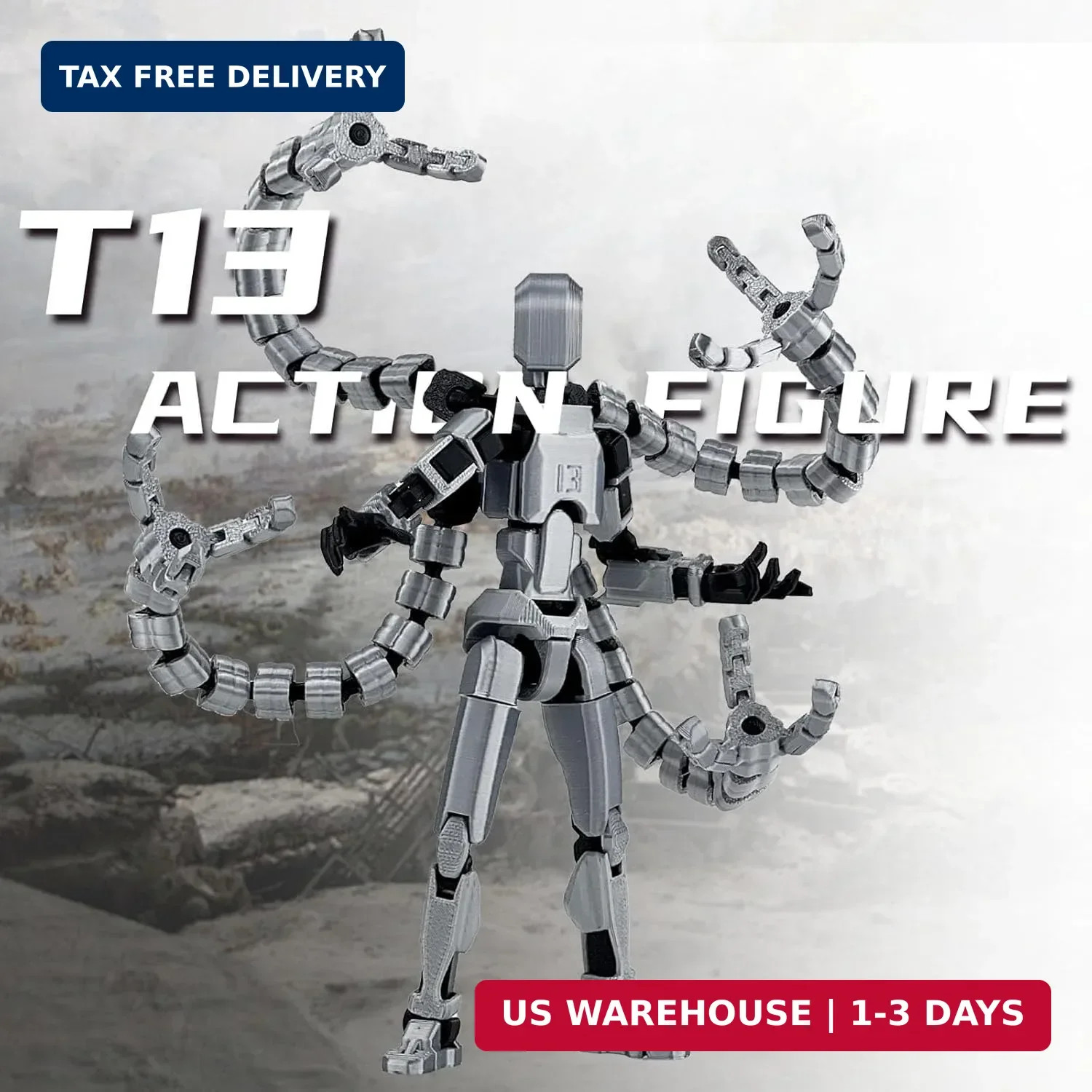 T13 Already Assembled Action Figure Accessories,T13 Multi-Jointed Movable,for Co