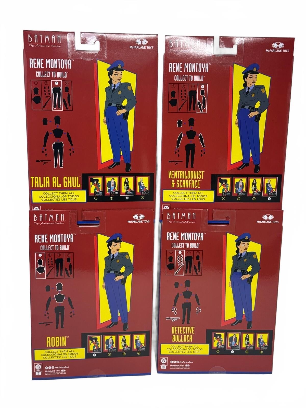 McFarlane Batman TAS 6&Prime; Action Figures Set – Robin Talia Scarefa Montoya Bullock