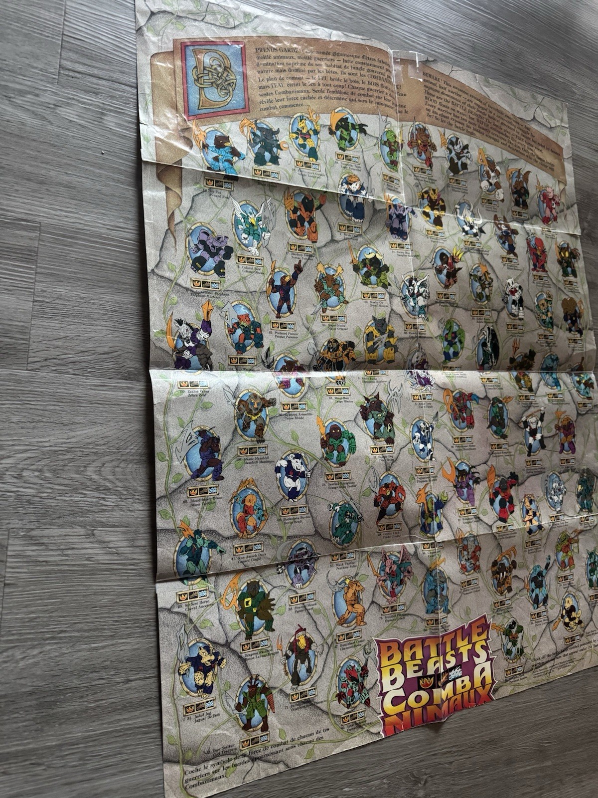 Battle Beasts Poster (Made in Canada) 1987 Hasbro Mail away redemption character
