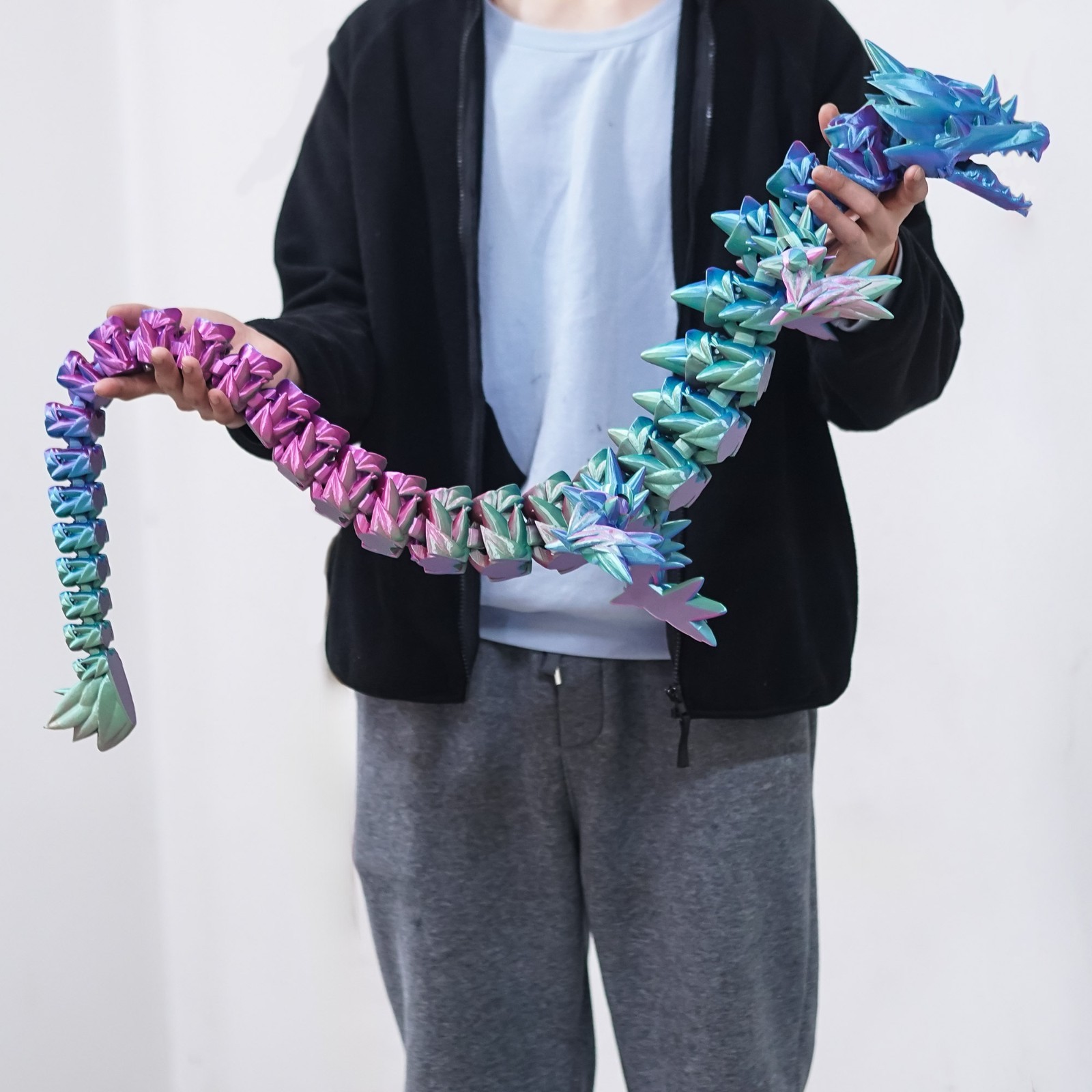 47.5inch 3D Printed Rose Dragon Model,Articulated Animals figure,Toys Home Decor