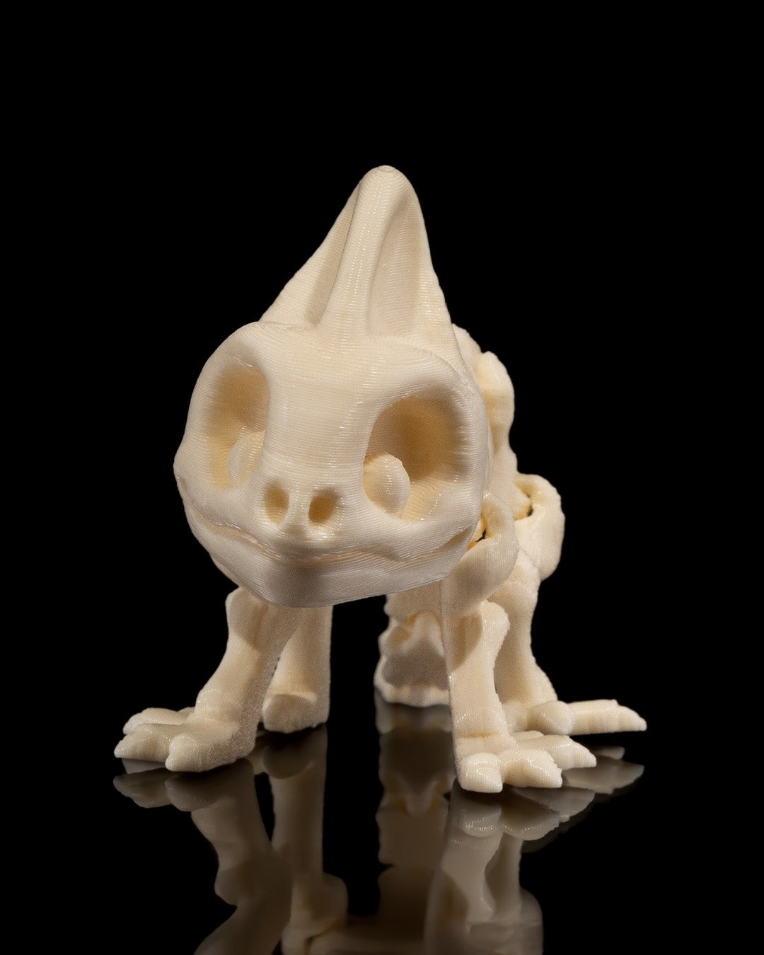 Articulated Skeleton Chameleon – 3D Printed Flexible Figure – 6 cm – Single