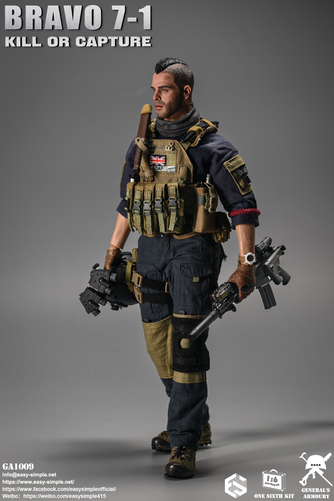 Easy&Simple GA1009 BRAVO7-1 John MacTavish Soap Kill Or Capture 1/6Action Figure