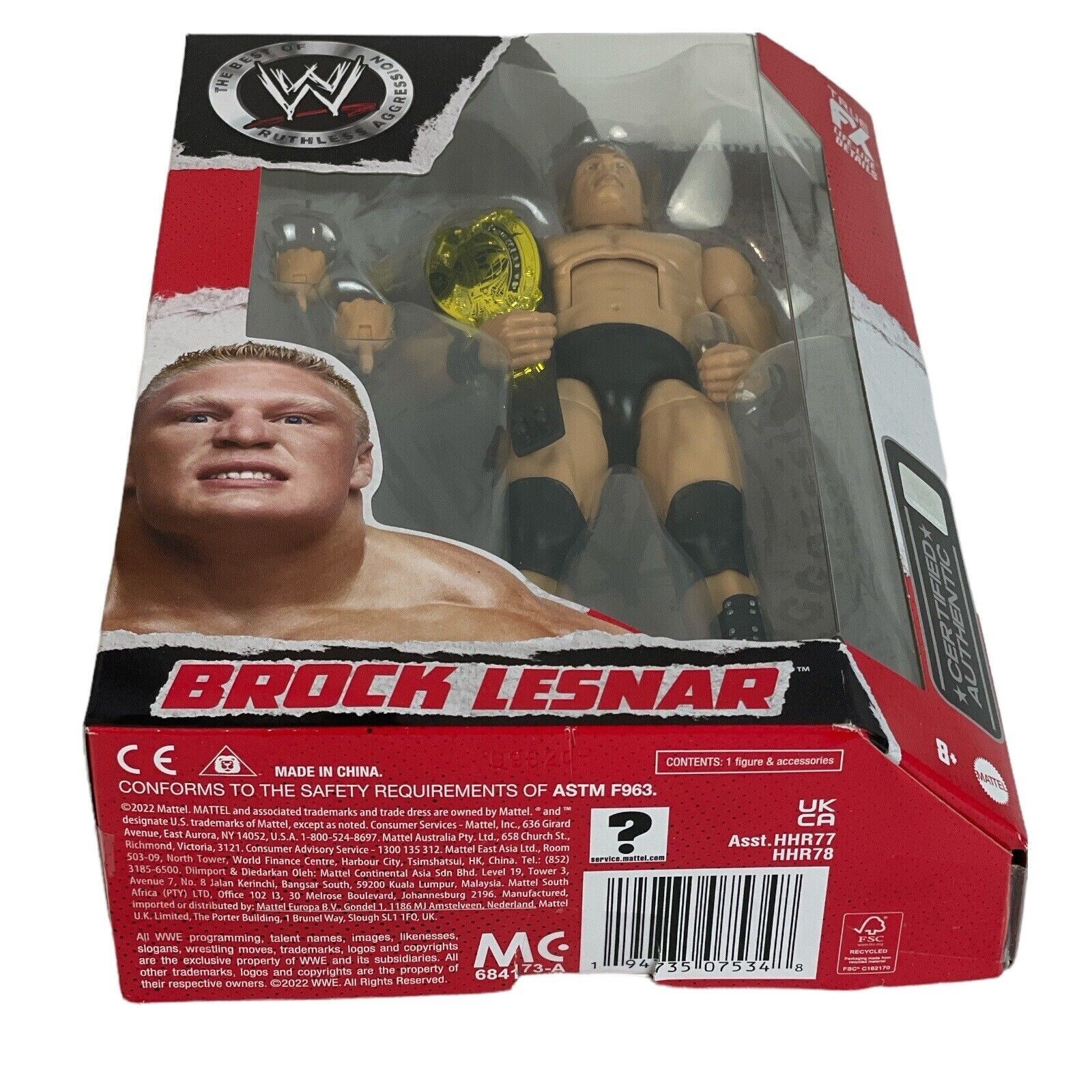 WWE Elite Ruthless Aggression Brock Lesnar Mattel 6&Prime; Inch Wrestling Figure 2022