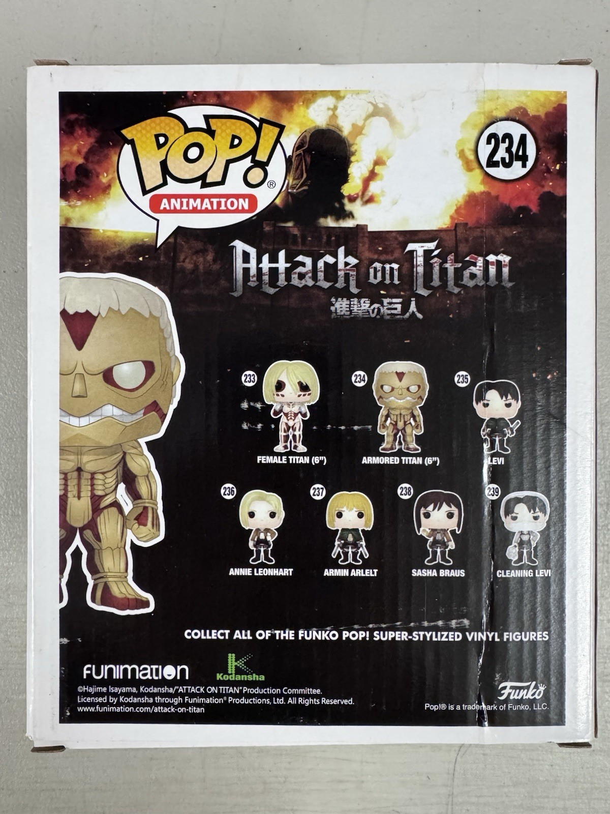 Armored Titan 234 ~ Attack on Titan ~ Funko Pop Vinyl ~ Animation + FREE POSTAGE