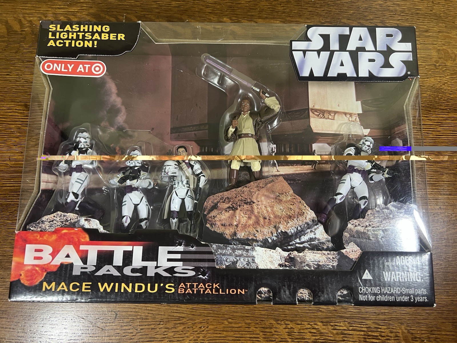 2006 Star Wars Target Mace Windus Attack Battalion 3.75&Prime; Figure Battle Pack New