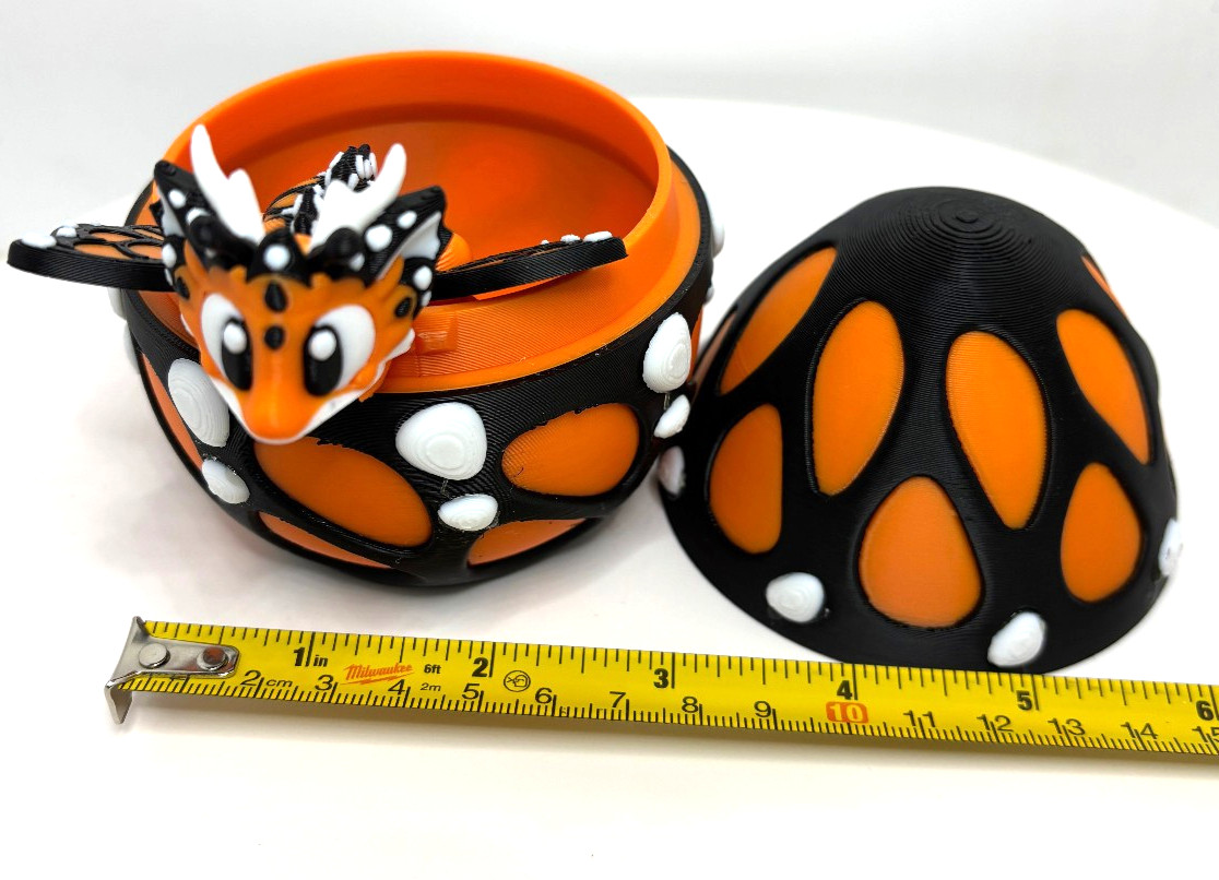 3D Printed Flexible Butterfly Dragon with Matching Egg – Perfect for Gifting and