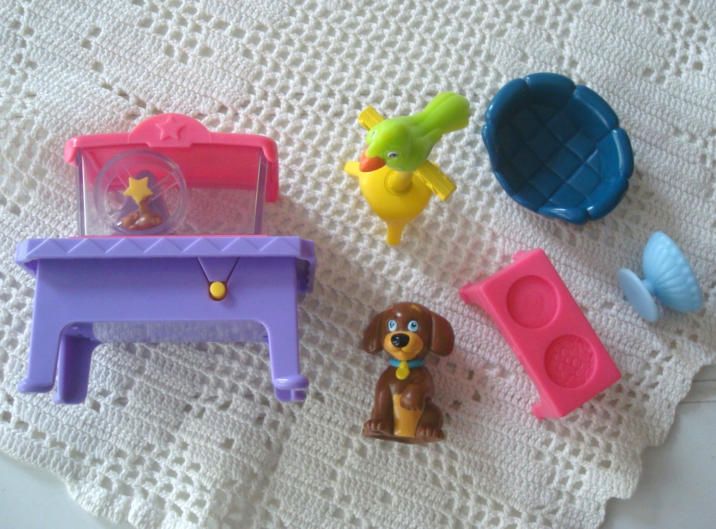 6 PC Lot Dora The Explorer Talking House Pet Room Set Dog Bird Hamster VHTF wow