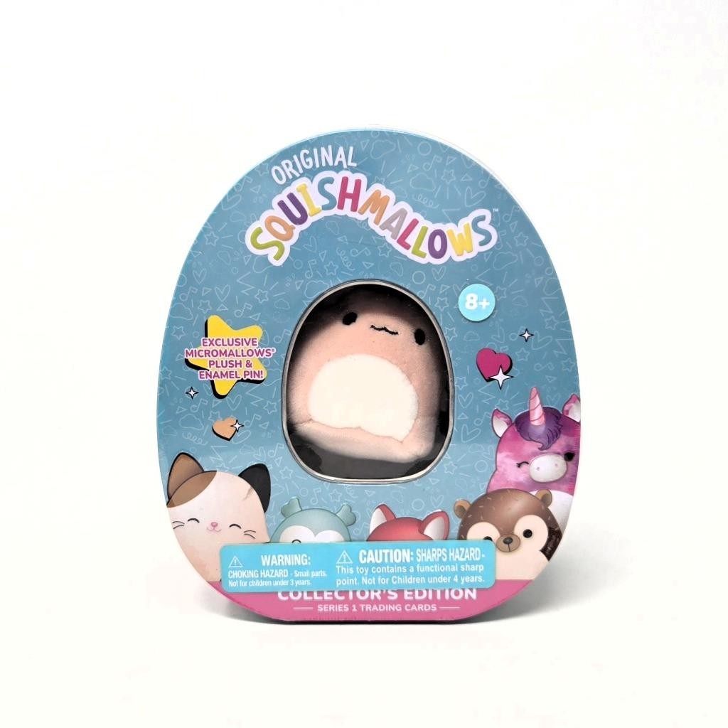 SQUISHMALLOWS Collector&rsquo;s Edition Tin S1 Trading Cards + Archie Axolotl (Bin63)
