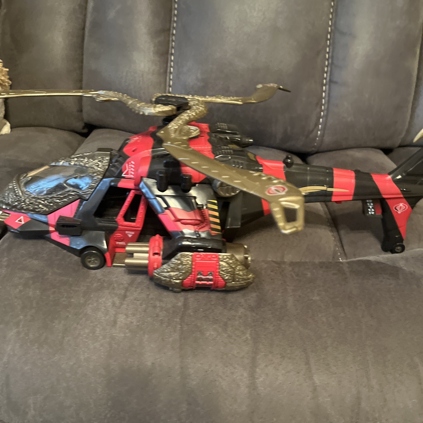 2003 GI JOE Crimson Command Copter w Tomax & Xamot COBRA Spy Troops.