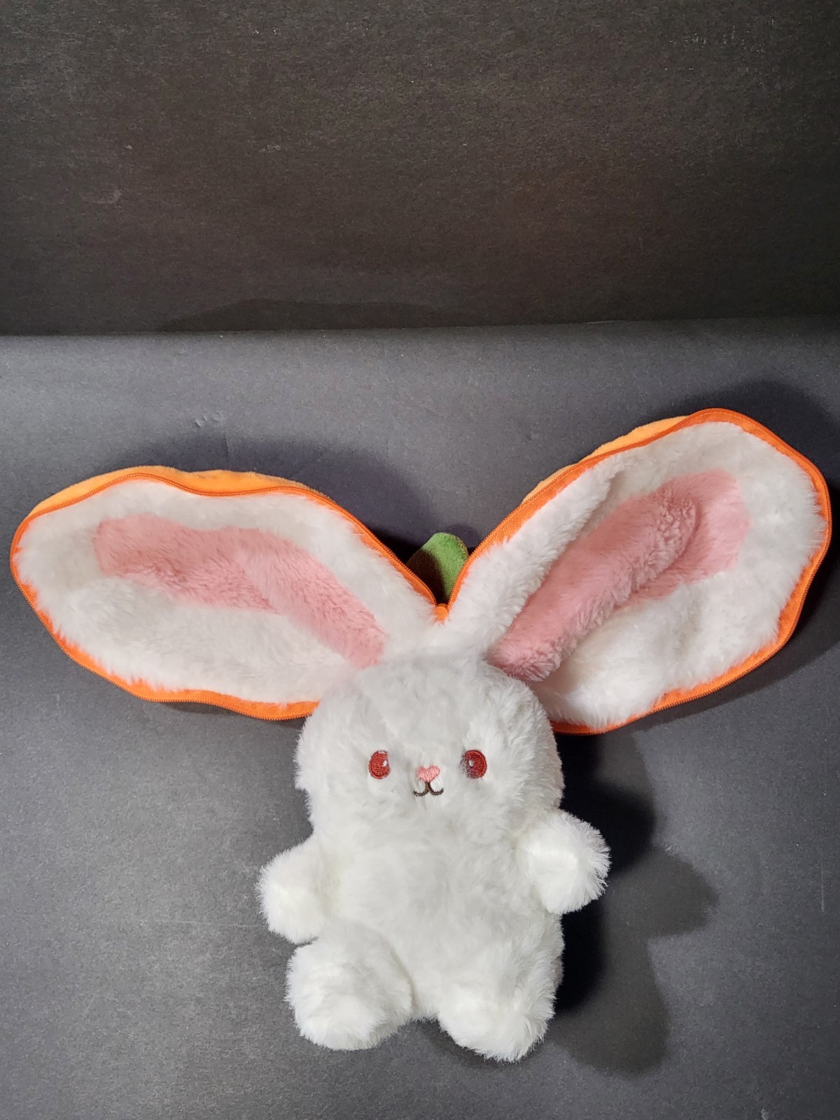 Cute Bunny Carrot Reversible Cuddle Bunny Plush Doll With Zipper P01