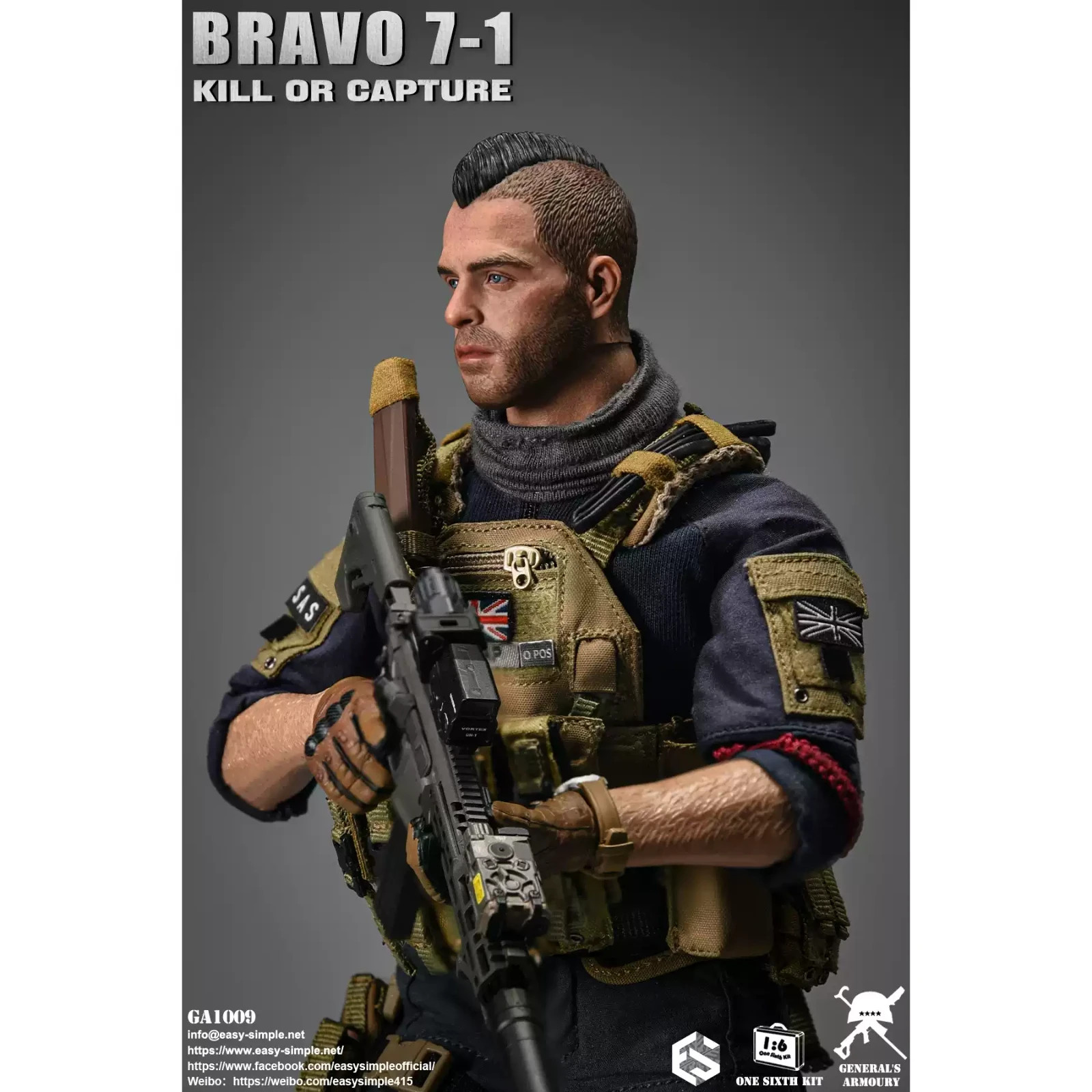 Easy&Simple 1/6 GA1009 BRAVO7 SAS Soap Action Figure In Stock