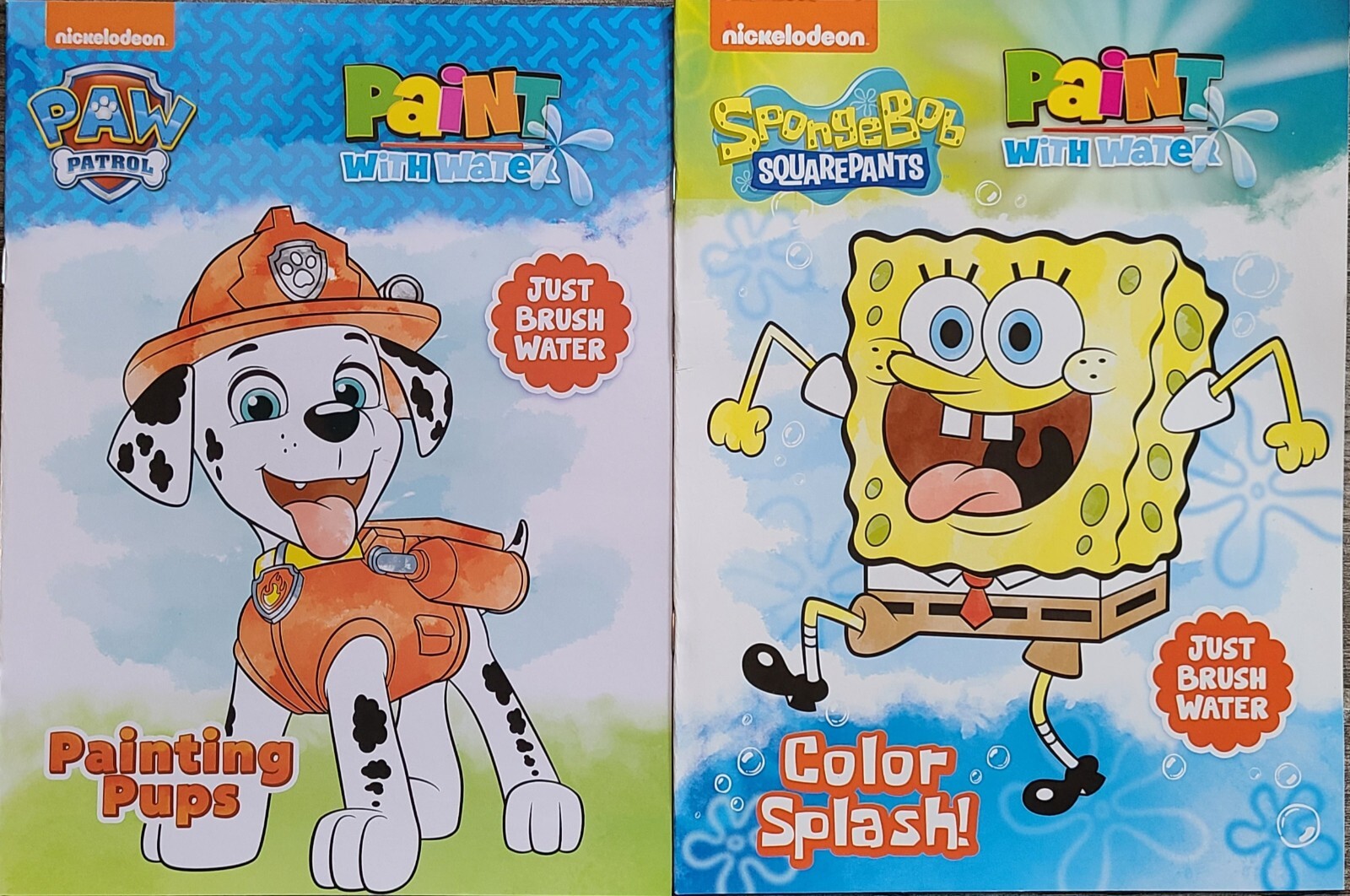 SpongeBob SquarePants & Paw Patrol Paint With Water Activity Books NEW