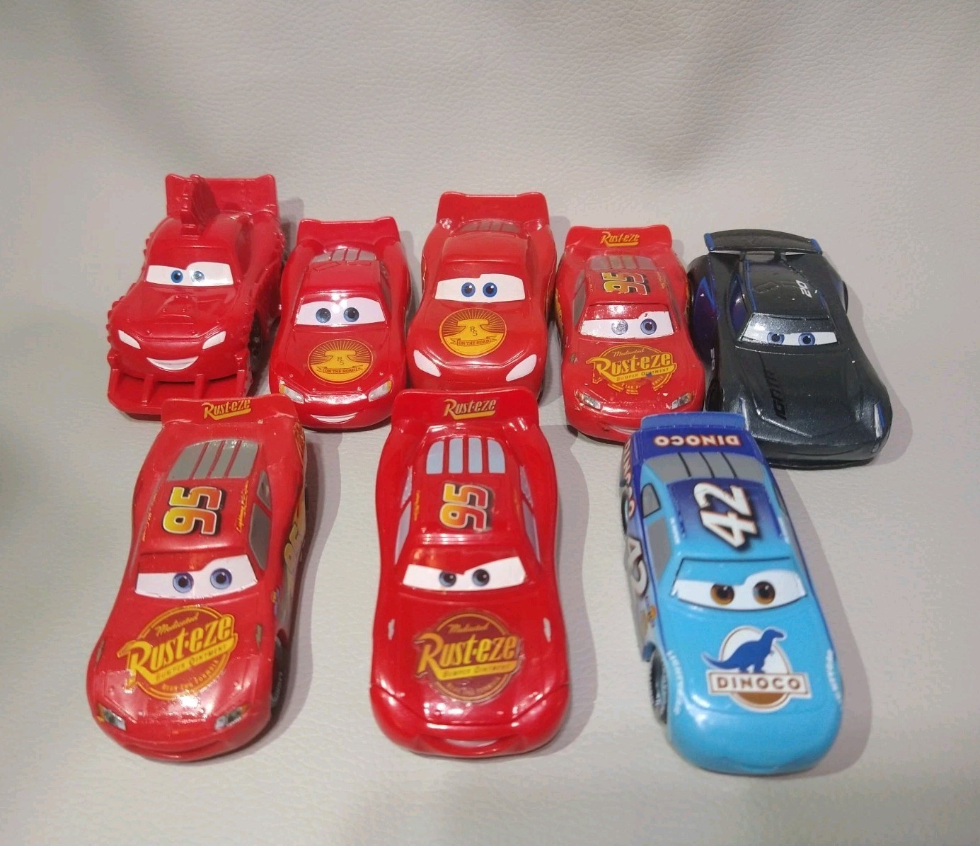 Disney Pixar Lightning Mcqueen Lot Plastic Cars Lightning Cal Weathers Jackson