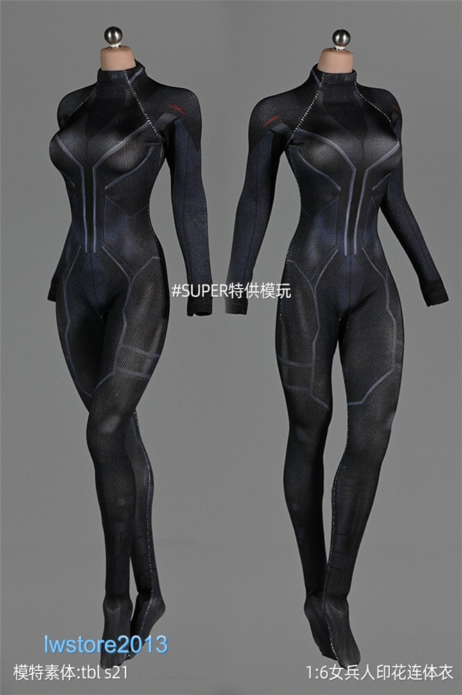 1:6 Black Tights Bodysuit Clothes Outfit For 12&Prime; Female HT PH TBL JO Figure Body