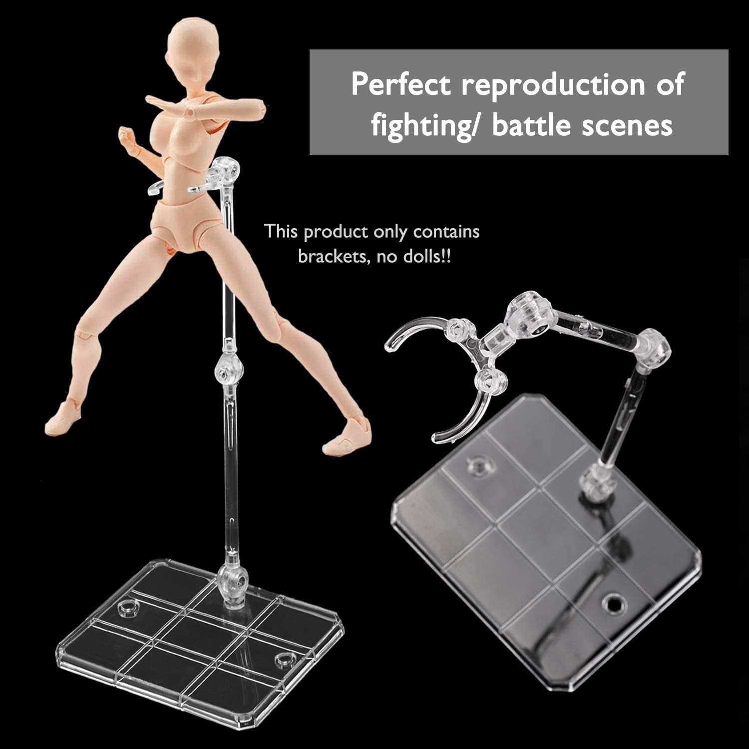 10-Piece Action Figure Display Stand Set: Support for Gundam Models
