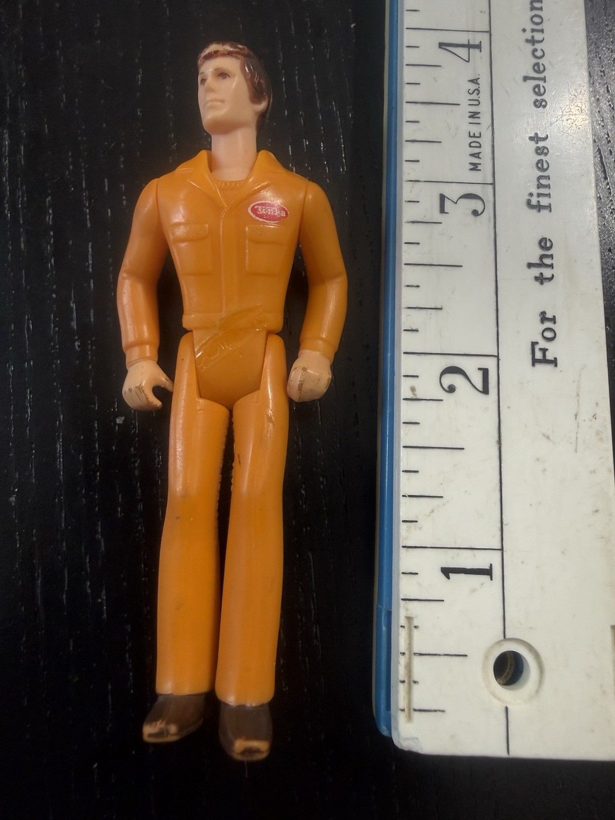 Tonka Play People Pit Crew Mechanic Orange Jumpsuit Old Vintage Action Figure