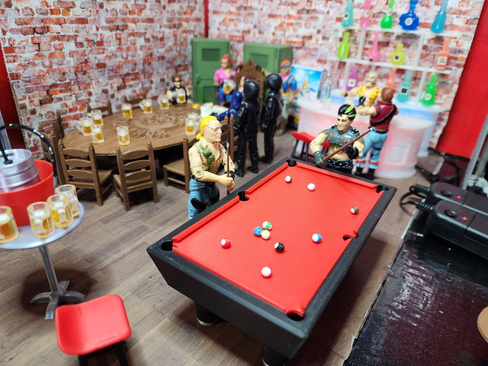 3D Printed Green Pool Table For G.I JOE A.R.A.H. For 3.75&Prime; 1:18 Scale