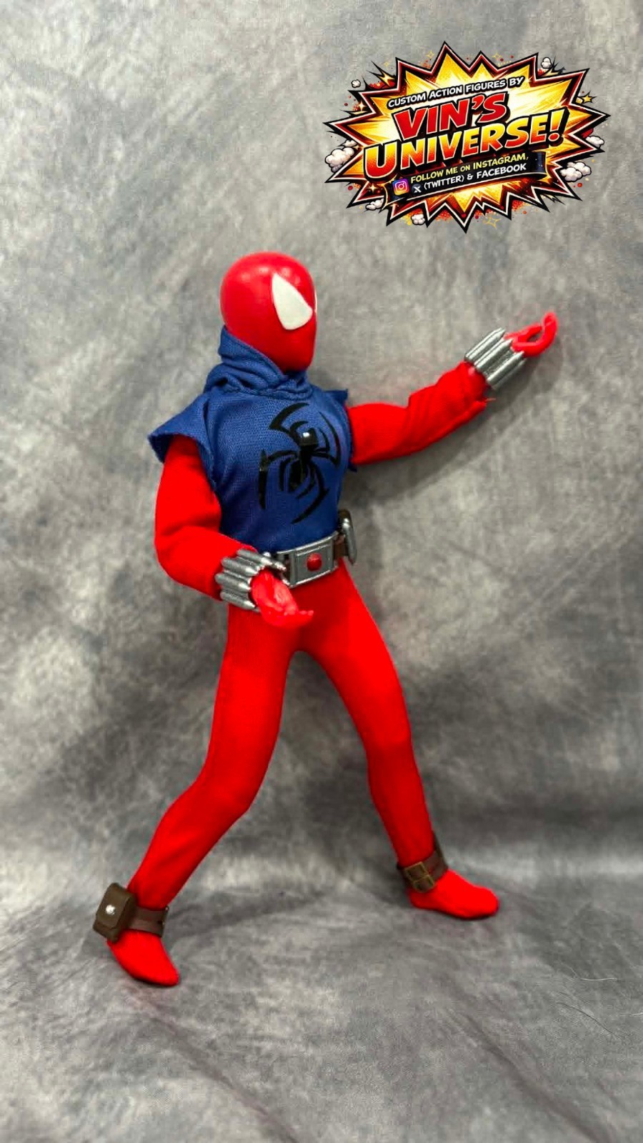 Custom 8&Prime; Mego Scale SpiderMan Peter Parker Ben Reilly Scarlet Spider-Man & Case