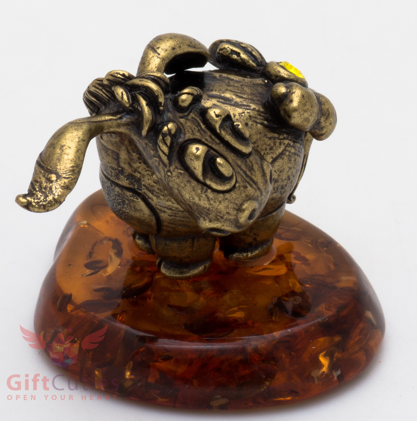 Solid Brass Amber Figurine Winnie the Pooh Eeyore Donkey Ослик Иа IronWork