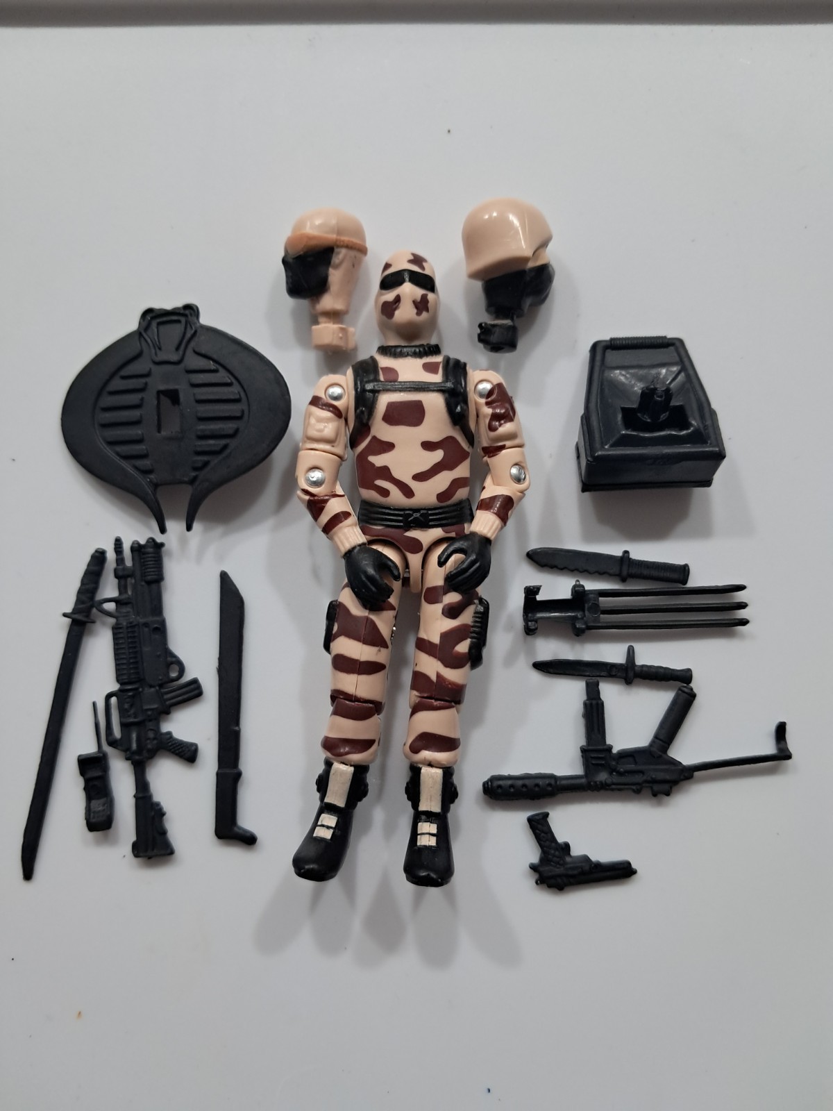 Gi Joe Black Major Snake Eyes Cobra Invasor Desert Camo Trooper Figure 3.75