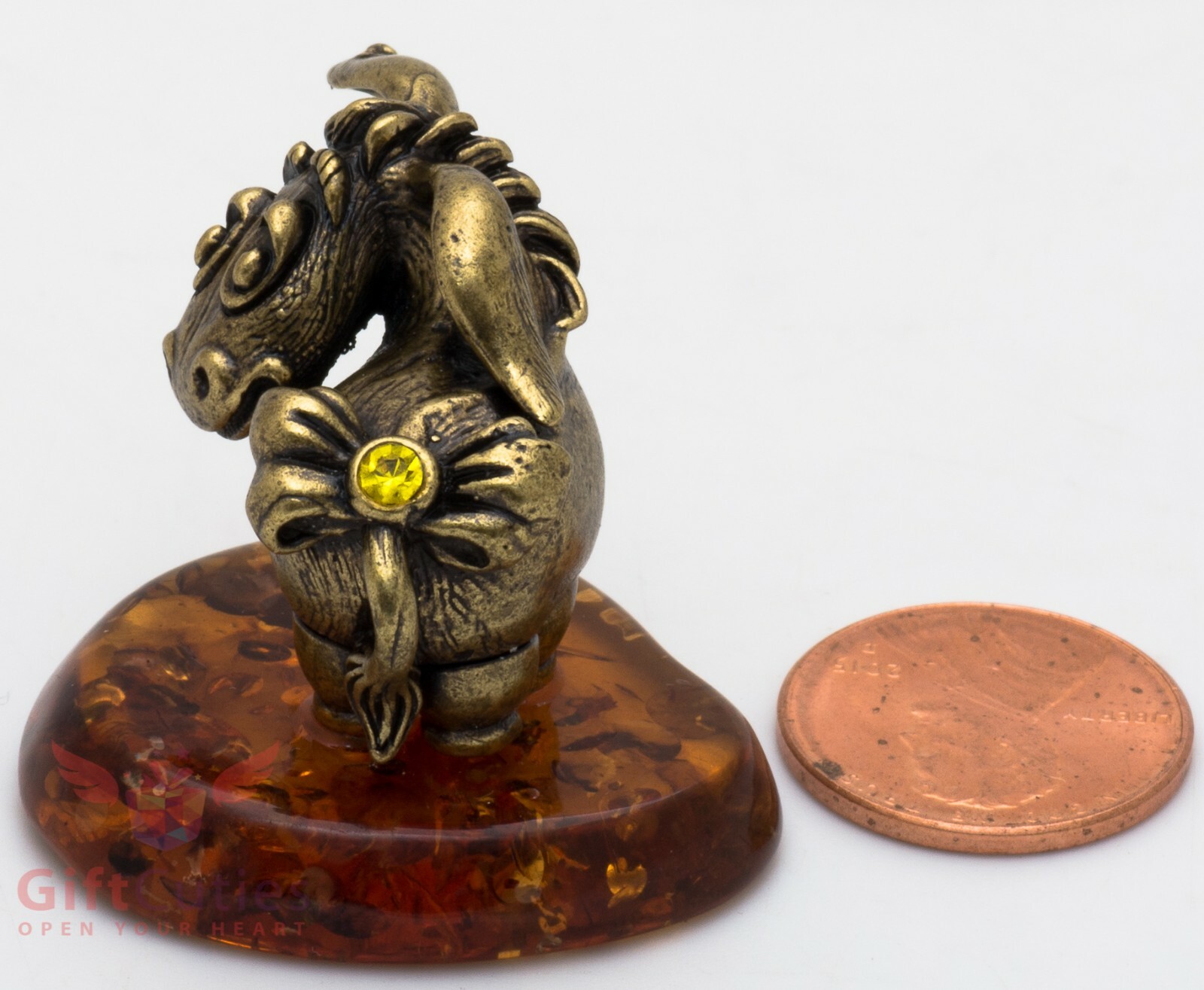 Solid Brass Amber Figurine Winnie the Pooh Eeyore Donkey Ослик Иа IronWork