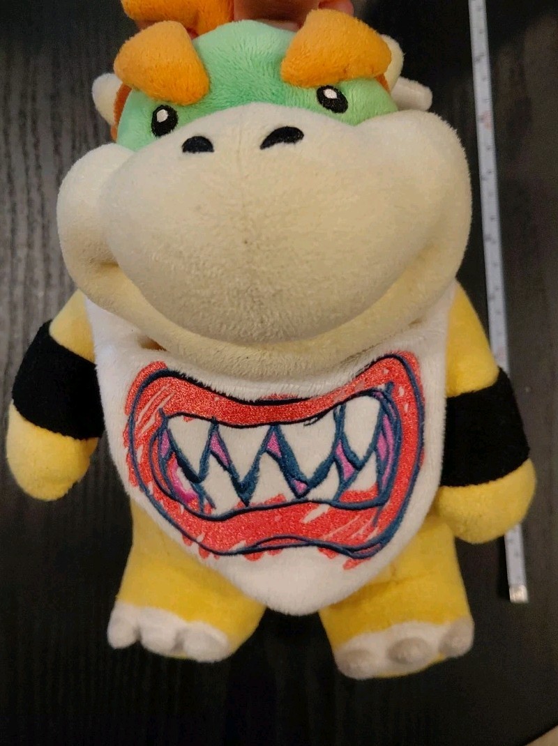 Super Mario Bros Standing JR Bowser Soft Plush Doll Figure Stuffed Animal Toy 8&Prime;