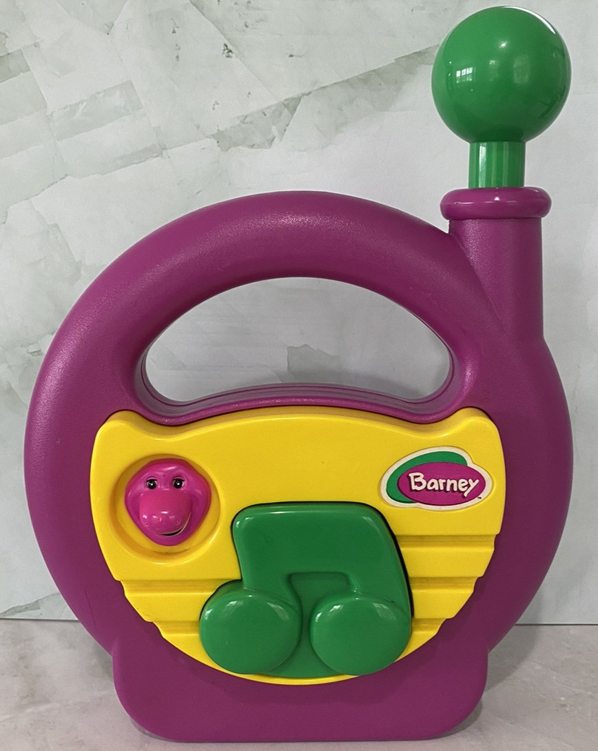 The Lyons Group Barney Dinosaur Rockin Radio Musical Sounds Vintage Toy 1998 10&Prime;
