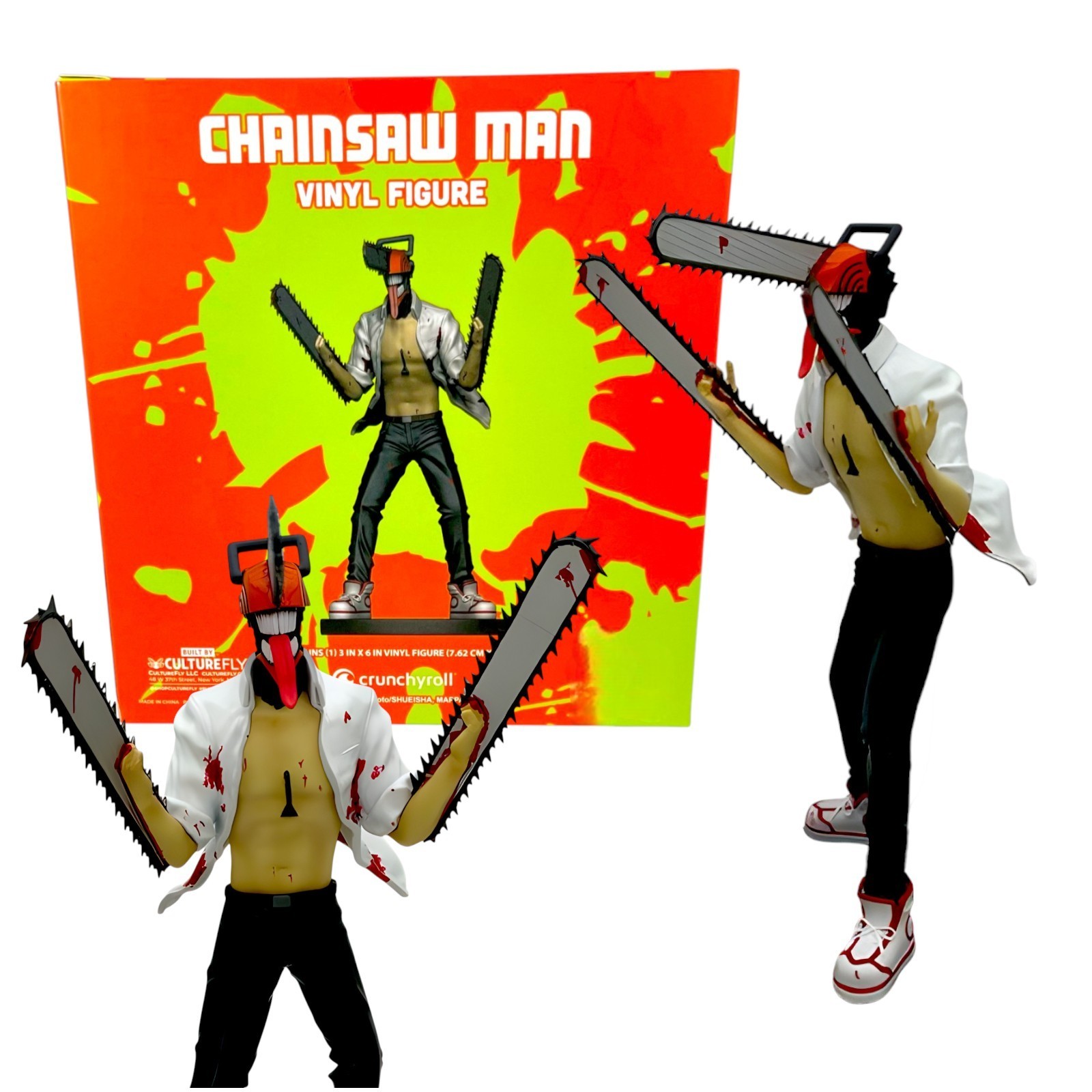 CultureFly Chainsaw Man Denji Vinyl Figure 6in Crunchyroll Anime Factory Sealed