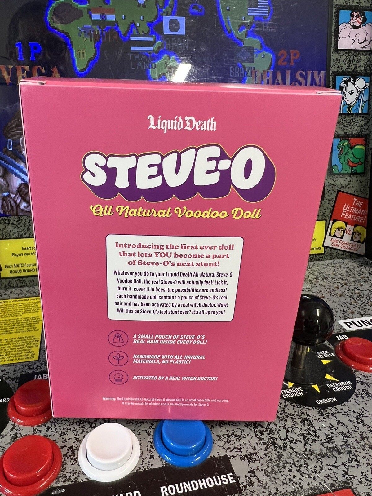 Liquid Death All Natural Steve-O Voodoo Doll w/Real Hair! LIMITED Sold Out!