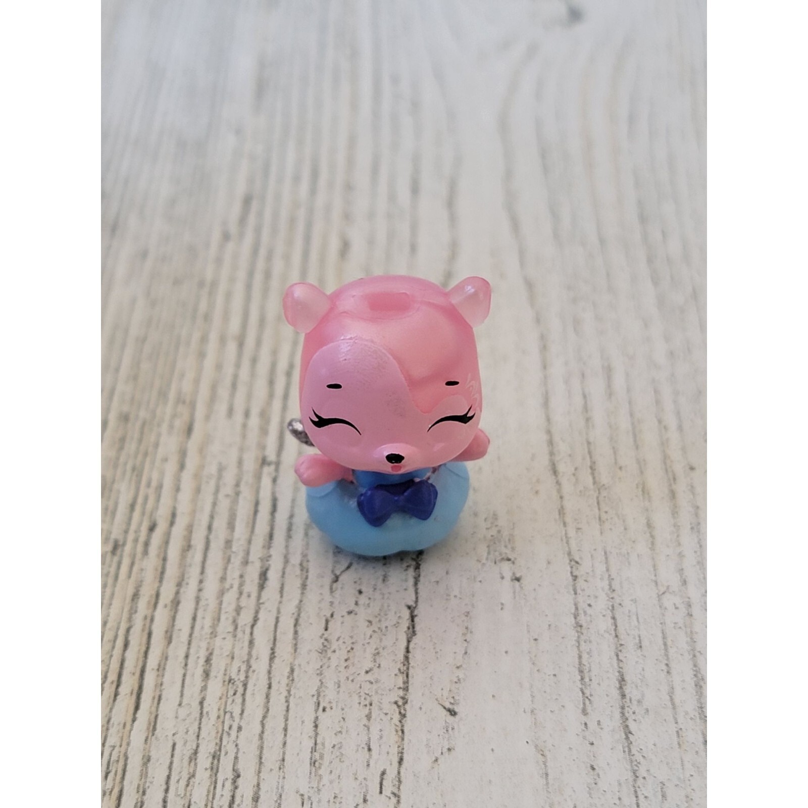 Miniature pink Angel bear glitter toy figure SML
