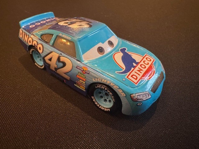 Disney Pixar Cars METALLIC Blue CAL WEATHERS #42 DINOCO Mattel Diecast 4&Prime;