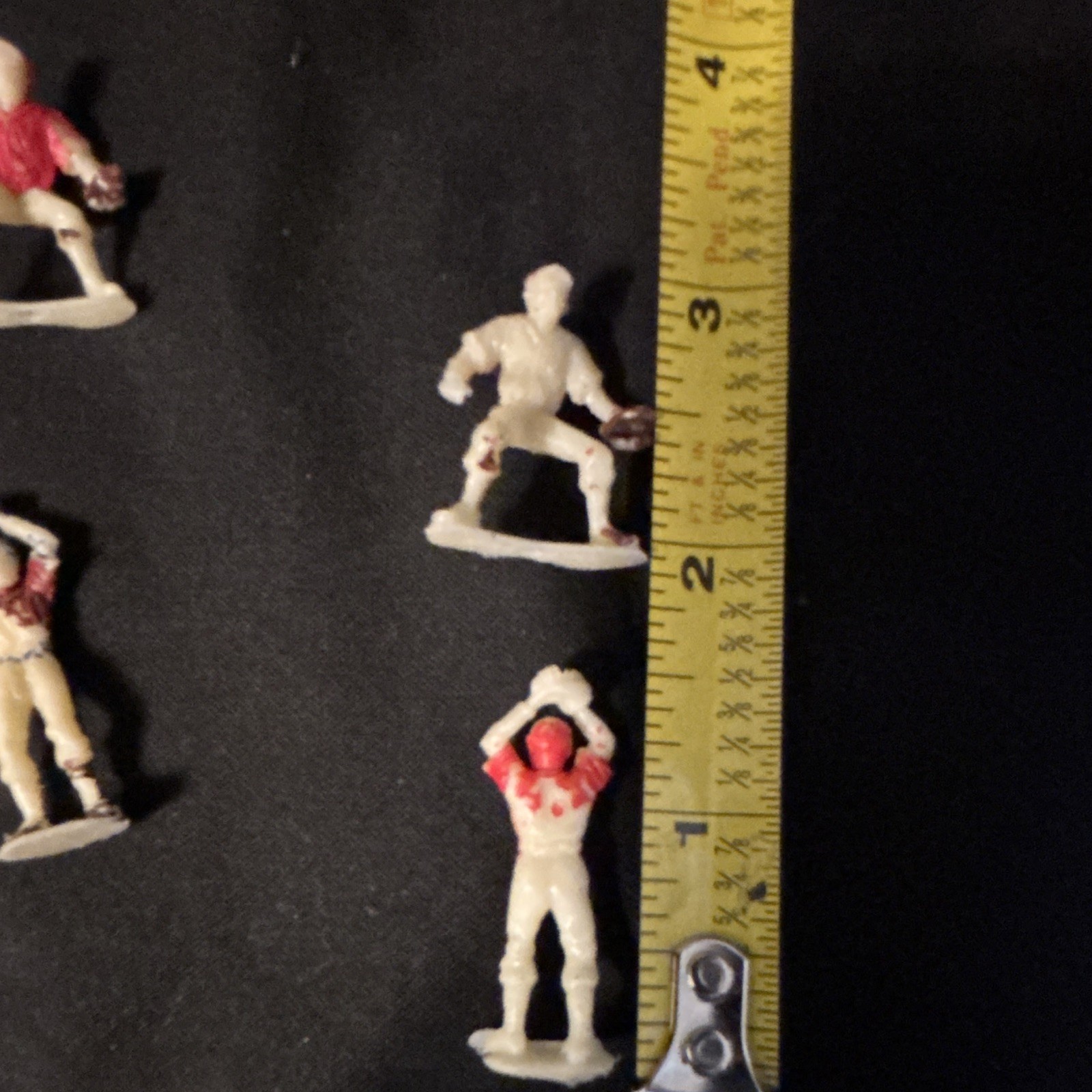 Miniature Plastic Baseball Player Figures Mixed Lot Set 2in Red/White/Brown READ