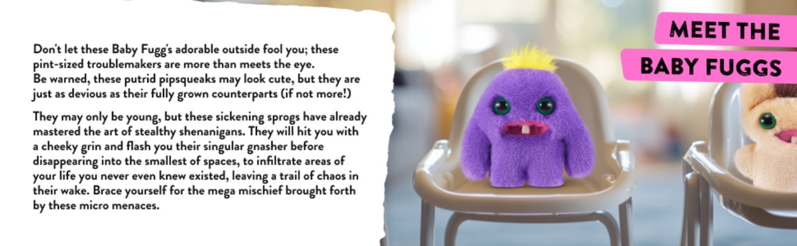 Zuru Fuggler Baby Fuggs Series 4 3.5&Prime; Soft Plush Ugly Monster Stuffed Animal Toy