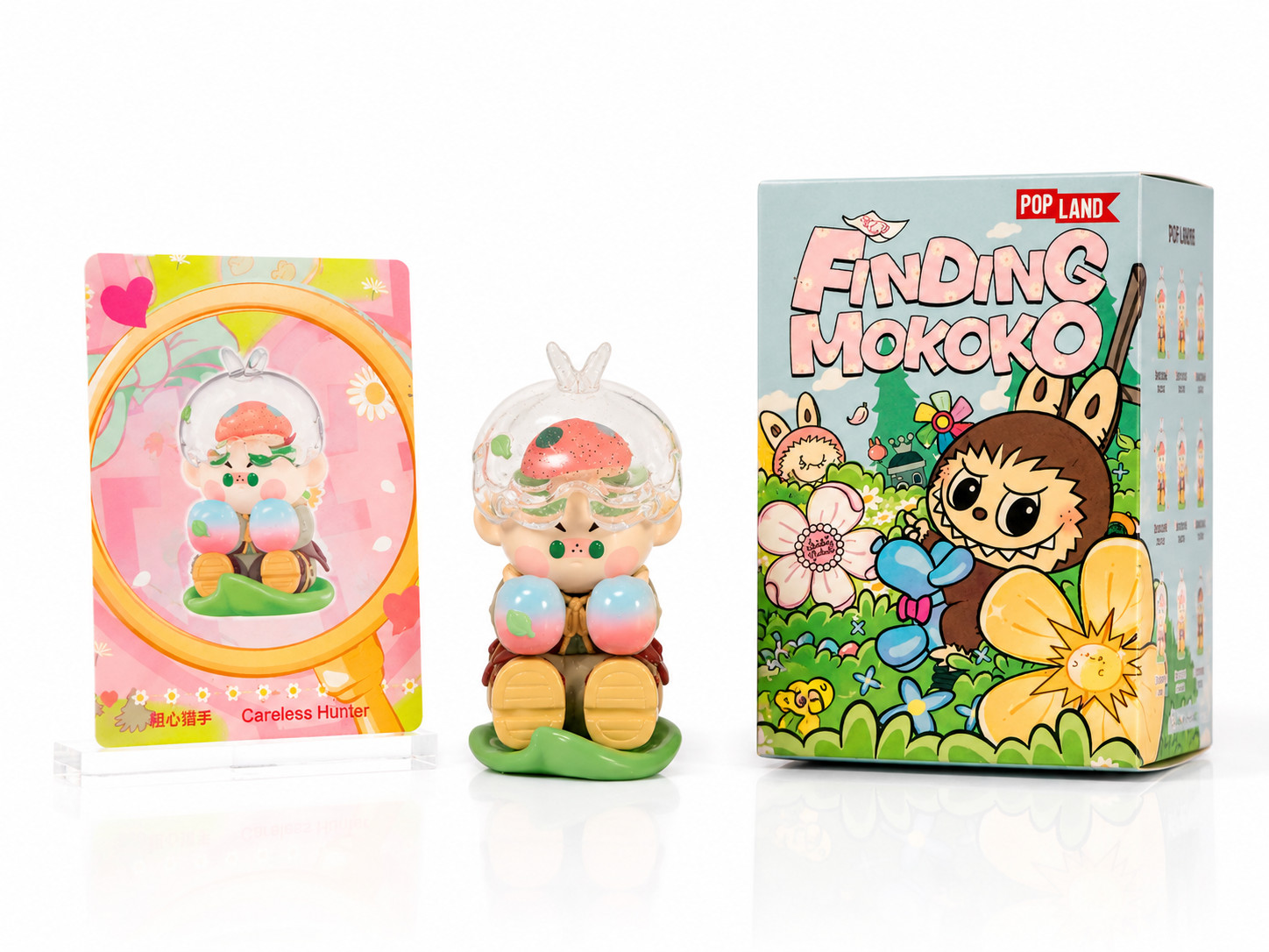 POP LAND Finding Mokoko Confirmed Figure + Card Choose Character Open Box Authen