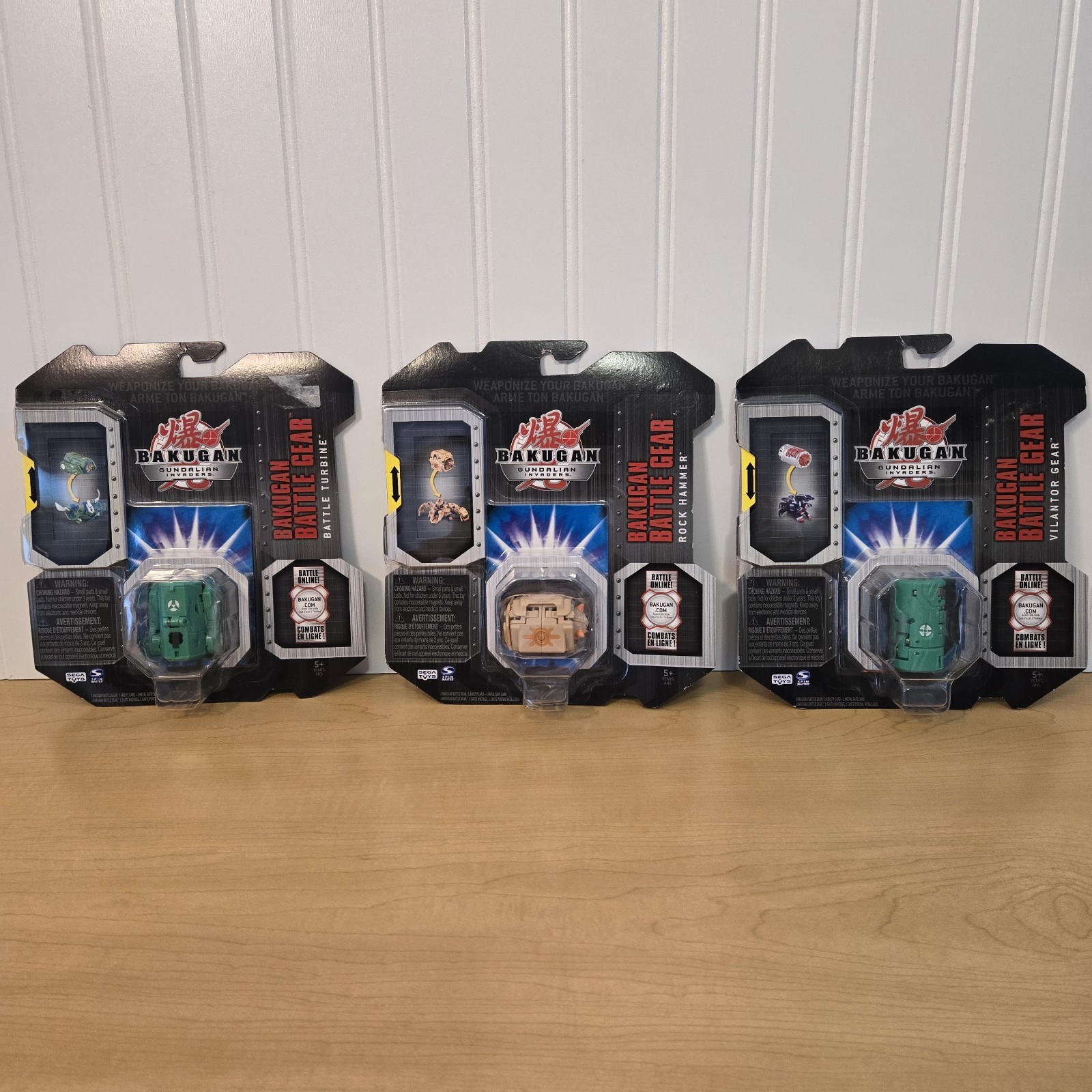 3 New Bakugan Gundalian Invaders Battle Gear Rock Hammer Turbine Vilantor 2009