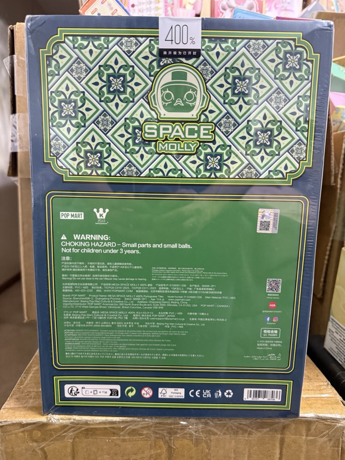 New AUTHENTIC Pop Mart MEGA SPACE MOLLY 400% Portuguese Tiles Macau EXCLUSIVE