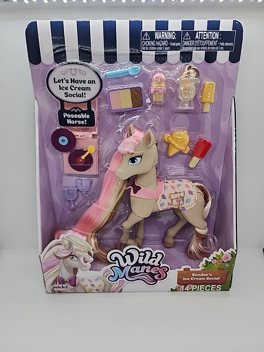 Wild Manes Sundae&rsquo;s Ice Cream Social Poseable Horse Pony Toy 14 Pieces – NIB