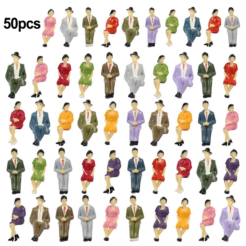 50*DIY Sitting Figures Scale 1:32 Model Figures People Track 1 Painted Set