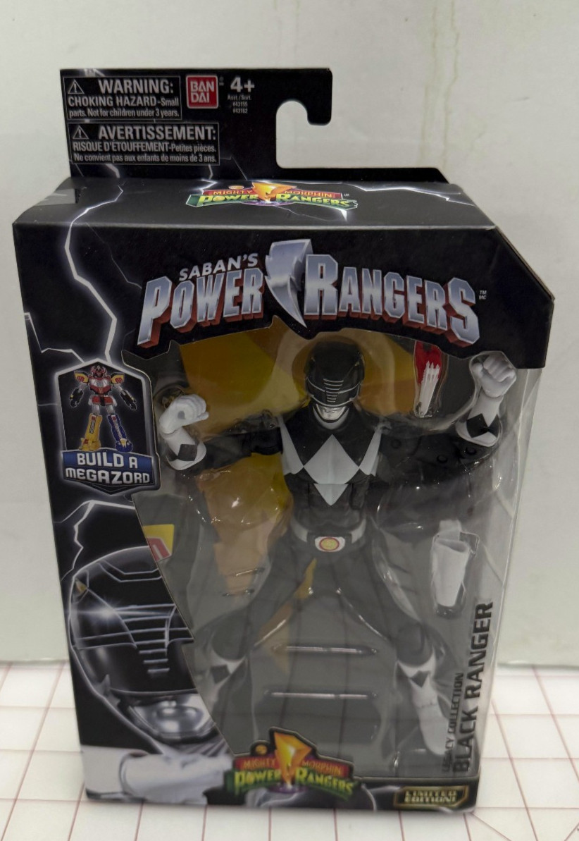 Bandai Power Rangers Legacy Collection MMPR BLACK RANGER Figure New