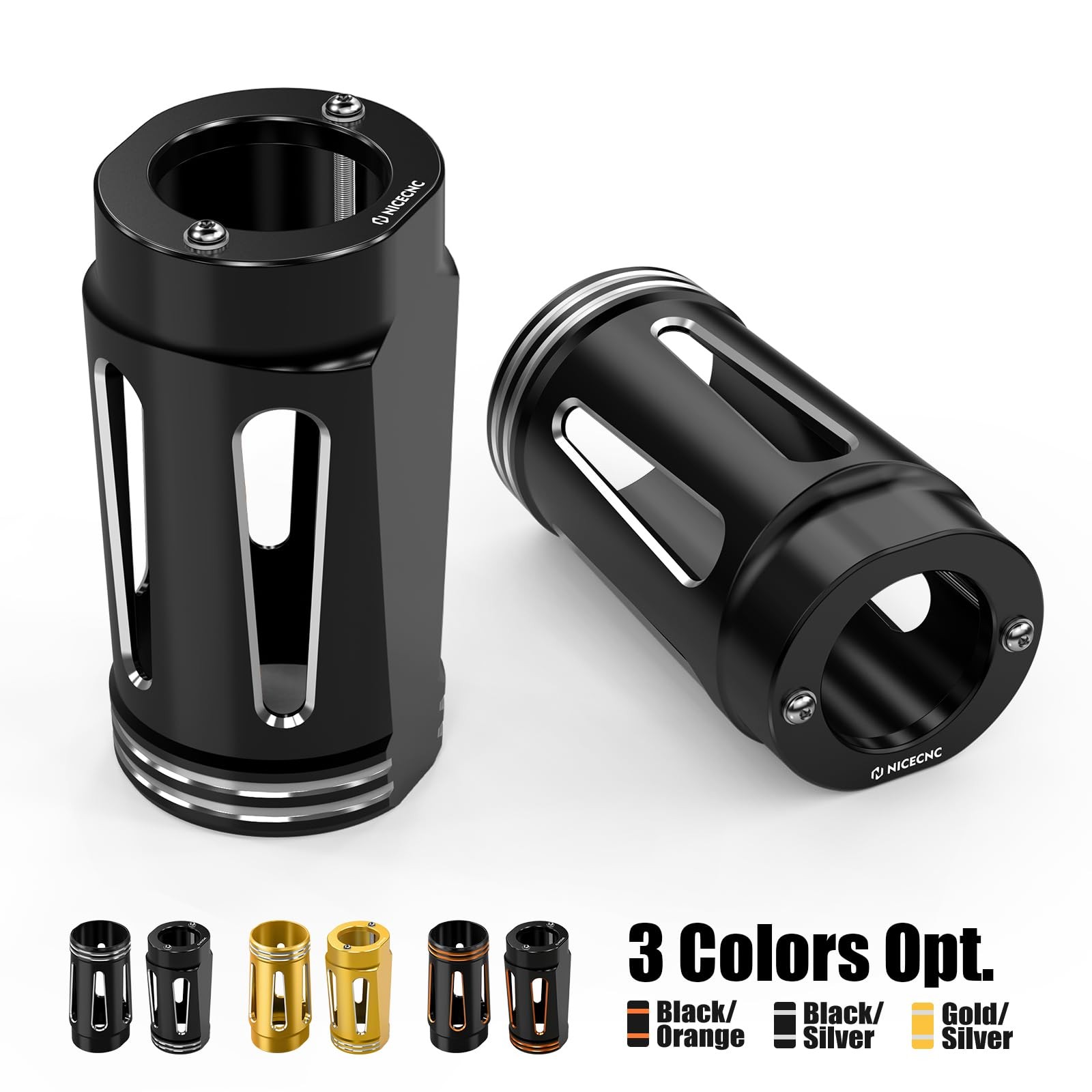 NICECNC Aluminium Fork Slider Covers Assembly Black Compatible with Harley El…