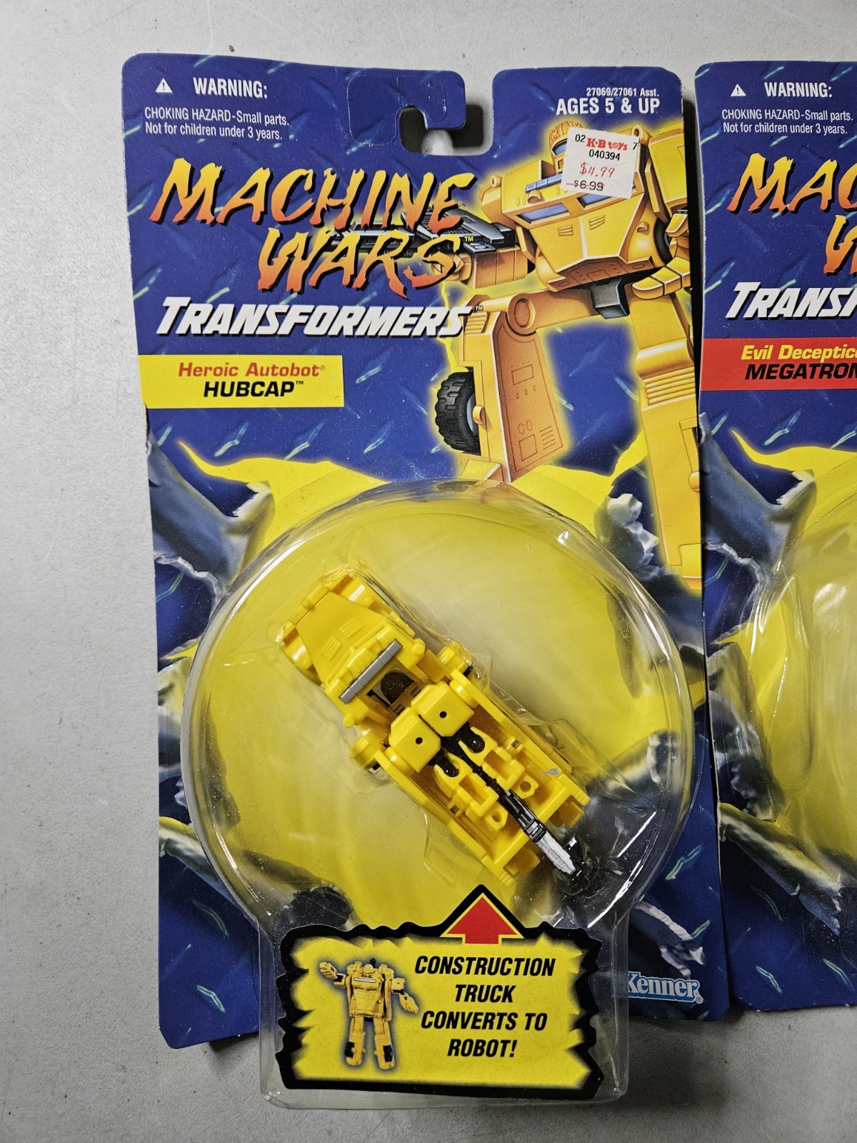 MACHINE WARS Evil Decepticon MEGATRON & HUBCAP by Hasbro 1996 Kenner NIB LOT 2