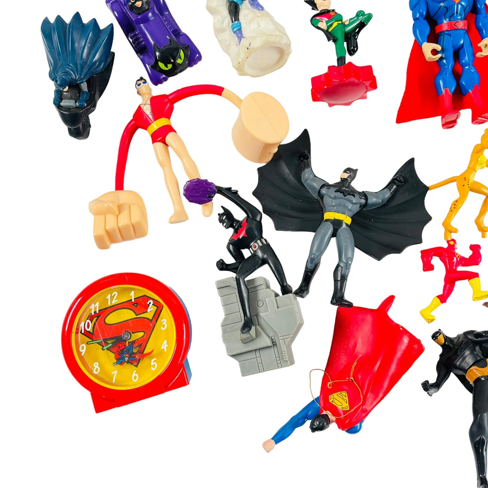 DC Comics Toy Lot of 50 Mixed Action Figures Batman Superman PVC Fast Food VTG B