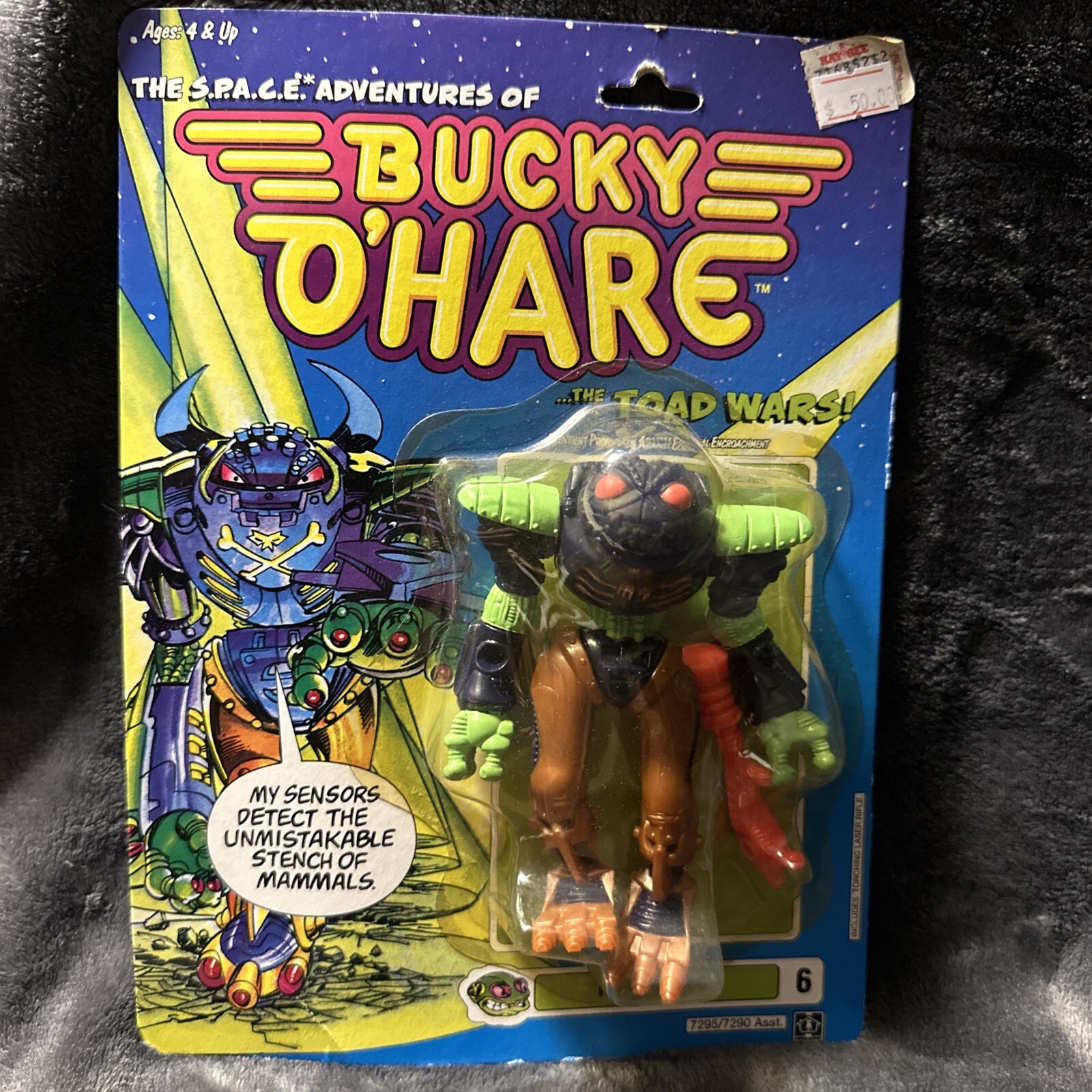 1990 HASBRO BUCKY O&rsquo;HARE TOADBORG #6 FIGURE COPPER/BRONZE LEG VERSION NEW SEALED