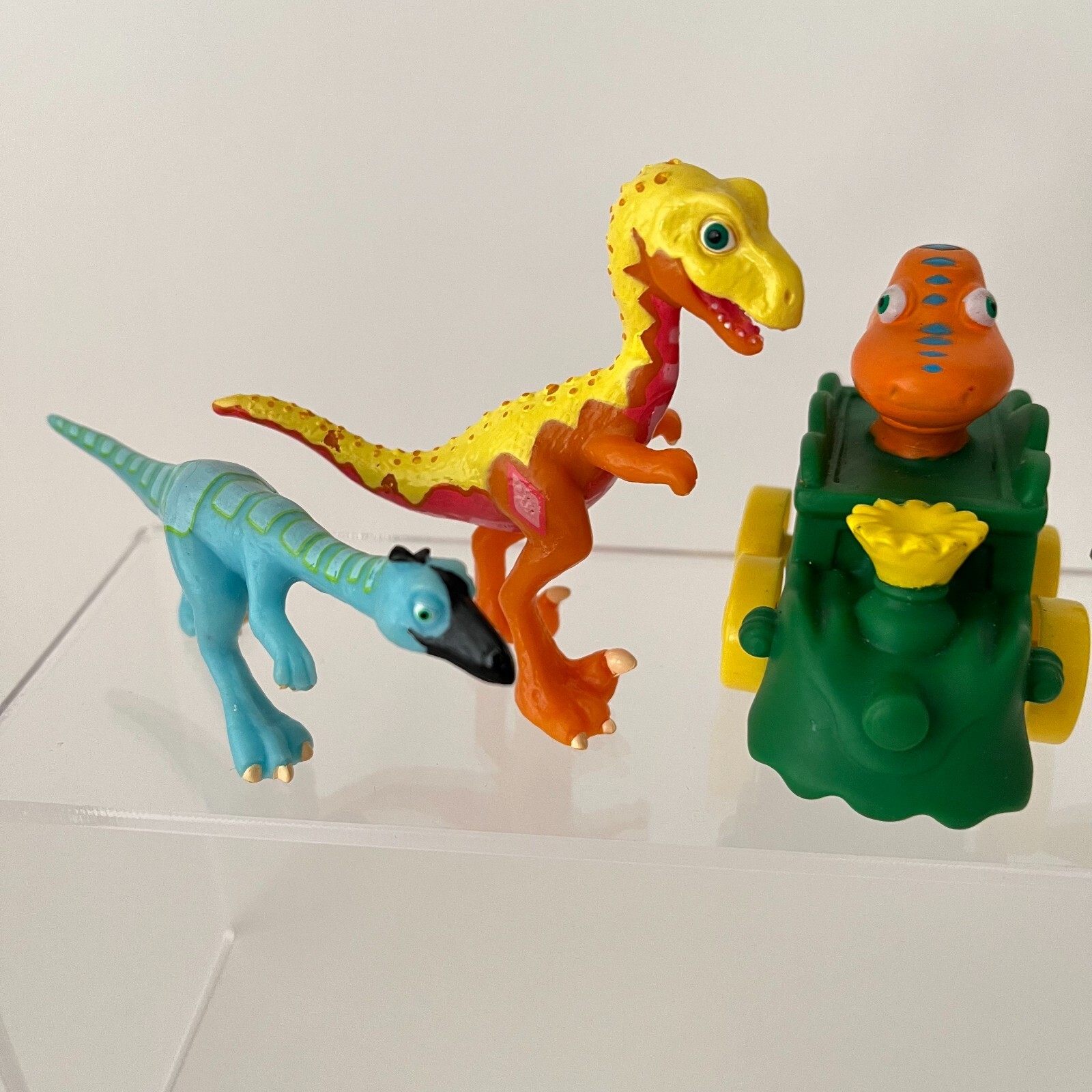 Dinosaur Train Buddy, Derek, Ollie, Petey 4 Toy Lot PBS Learning Curve Jazwares