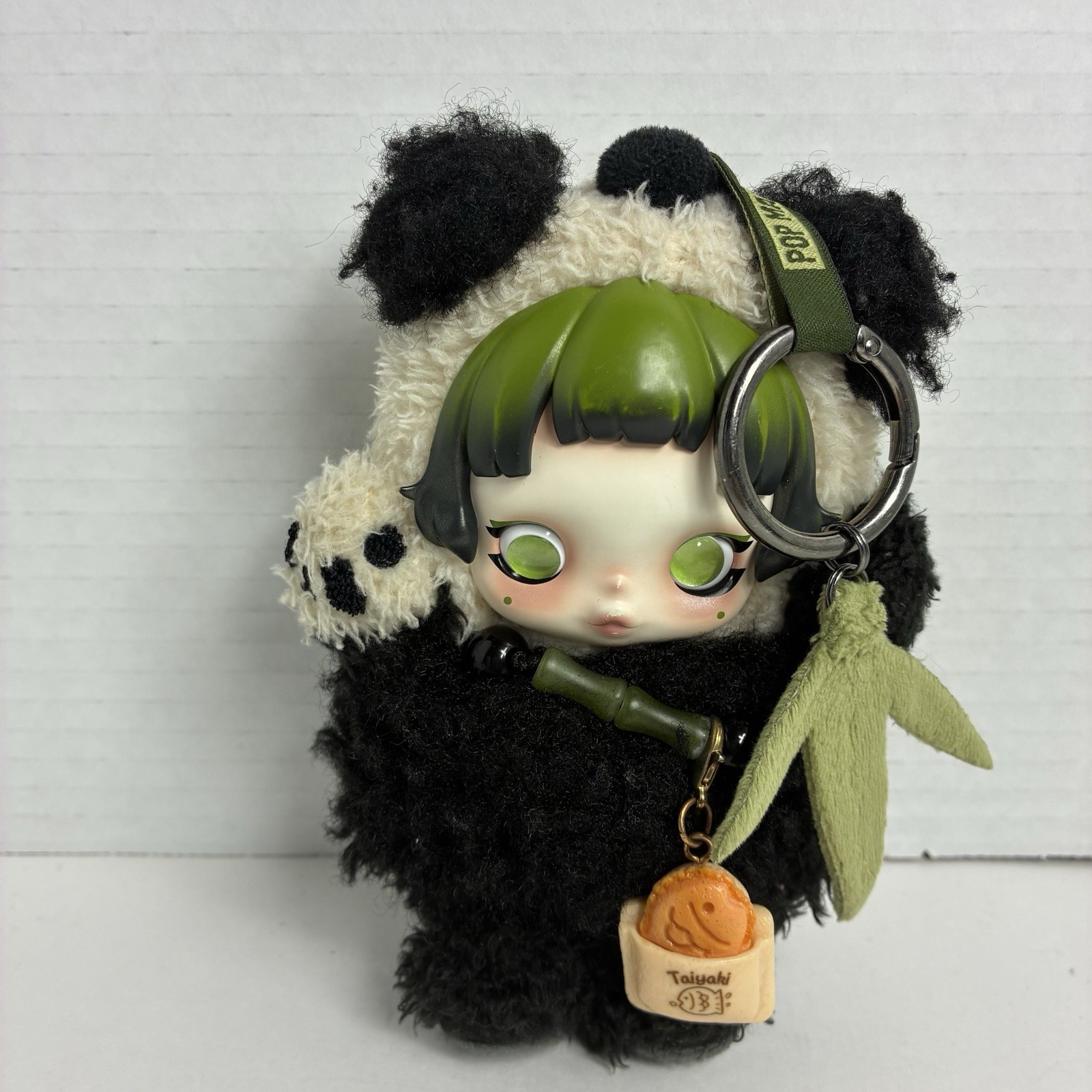 Authentic SKULLPANDA Lazy Panda Plush Doll Pendant W/Taiyaki Food Charm