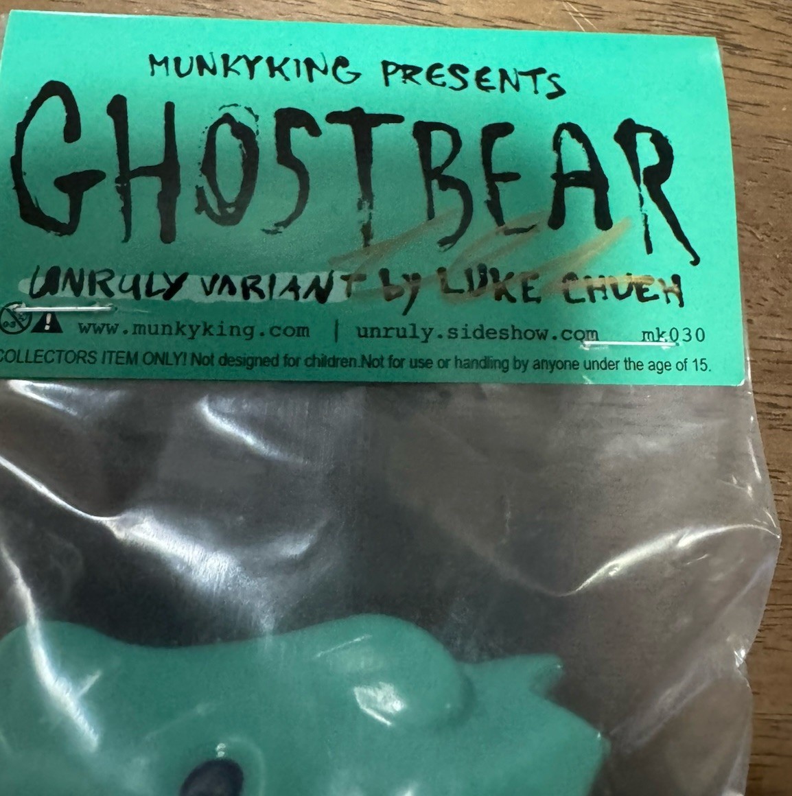 Luke Chueh Ghost Bear Unruly Industries colorway Turquoise SIGNED