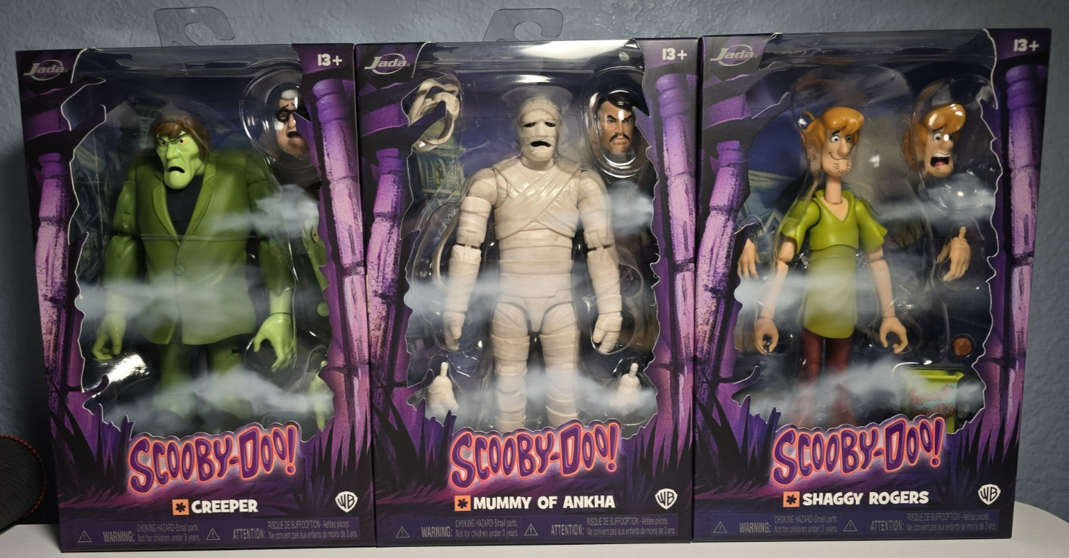 Jada Toys 6&Prime; Action Figure Scooby Doo Lot Mummy Creeper and Shaggy In Hand