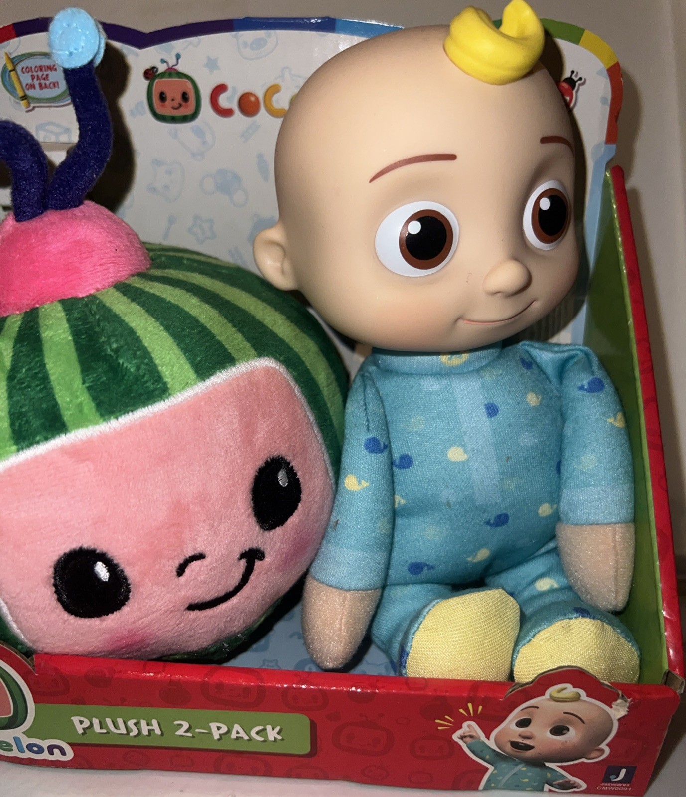 CoComelon JJ and Melon Plush Toys – 2 Pack 18 Months & Up Brand New!